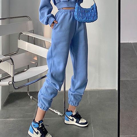 Hoodie Bunched Sweatpants Two-piece Set