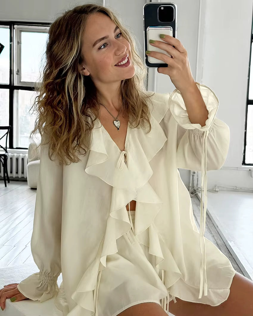 Two-piece Ruffled Loose Set
