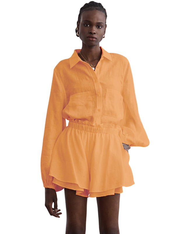 Top Ruffle Shorts Two-piece Casual Fashion Suit