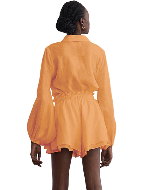 Top Ruffle Shorts Two-piece Casual Fashion Suit