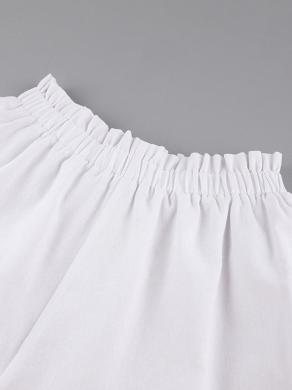 Top Ruffle Shorts Two-piece Casual Fashion Suit