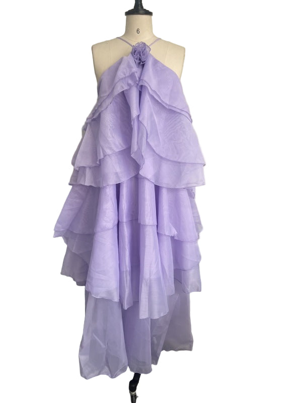 Halterneck 3D floral Dress