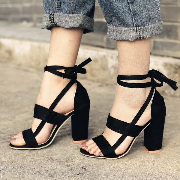 Cross Strap High Heel Shoes