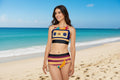 BELLA Let the Music Play bikini set with colorful musical note print, featuring a two-piece swimsuit for women.
