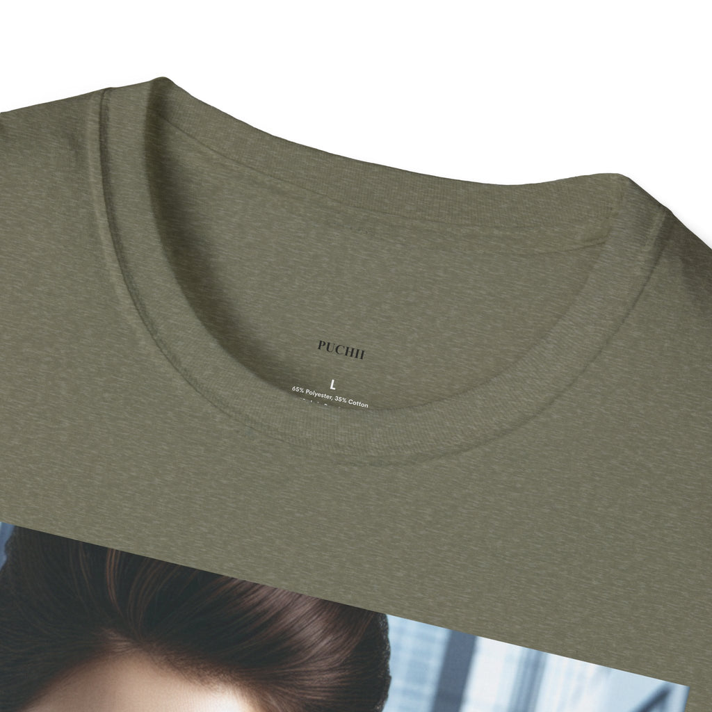 Softstyle T-Shirt from Printify, featuring a comfortable fit and classic design, shown in a neutral color with a close-up view.