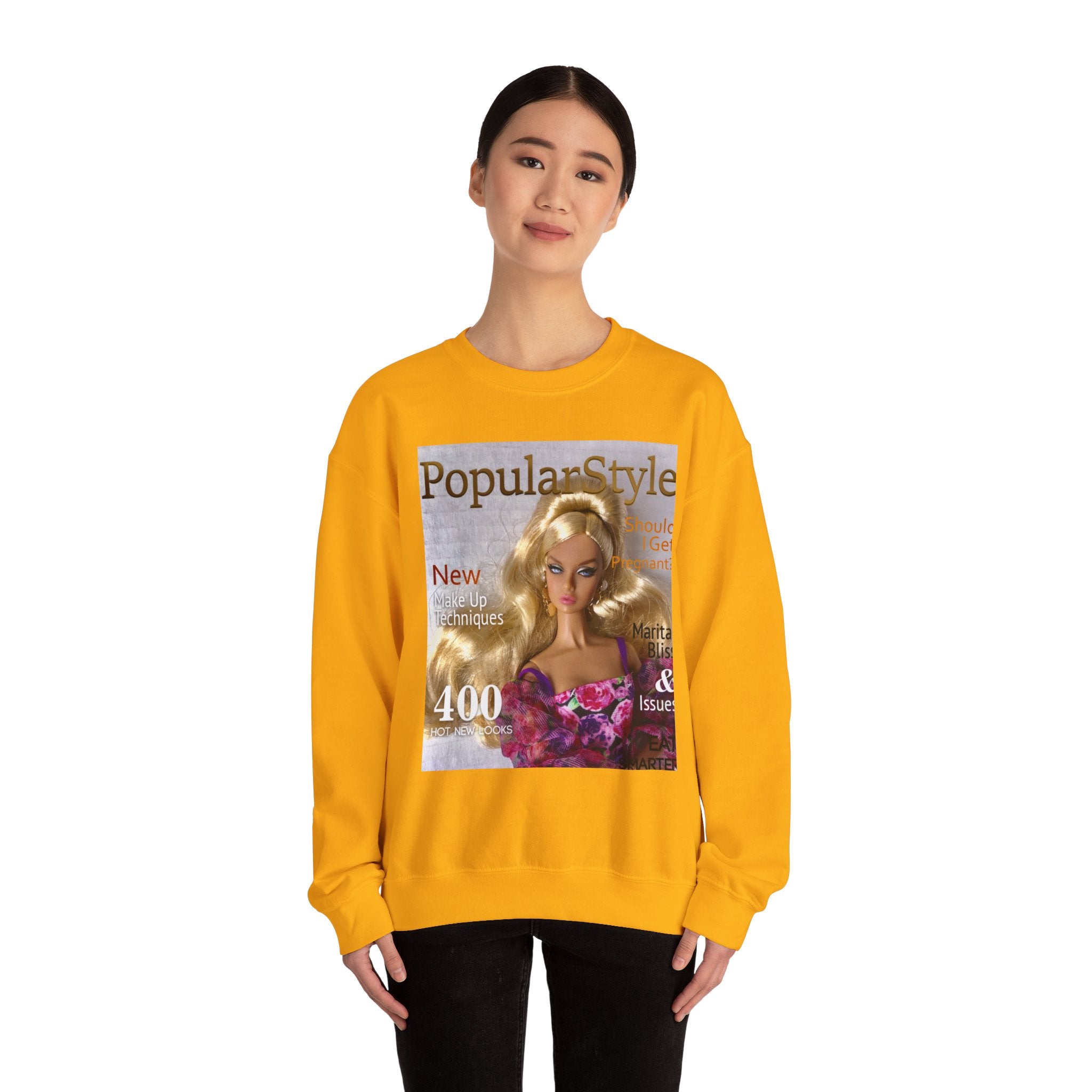 Printify fashion graphic crewneck sweatshirt with colorful printed design on soft, comfortable fabric.