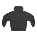 Black QR code hooded sweatshirt by BELLA BLA featuring a printed QR code design on the front.