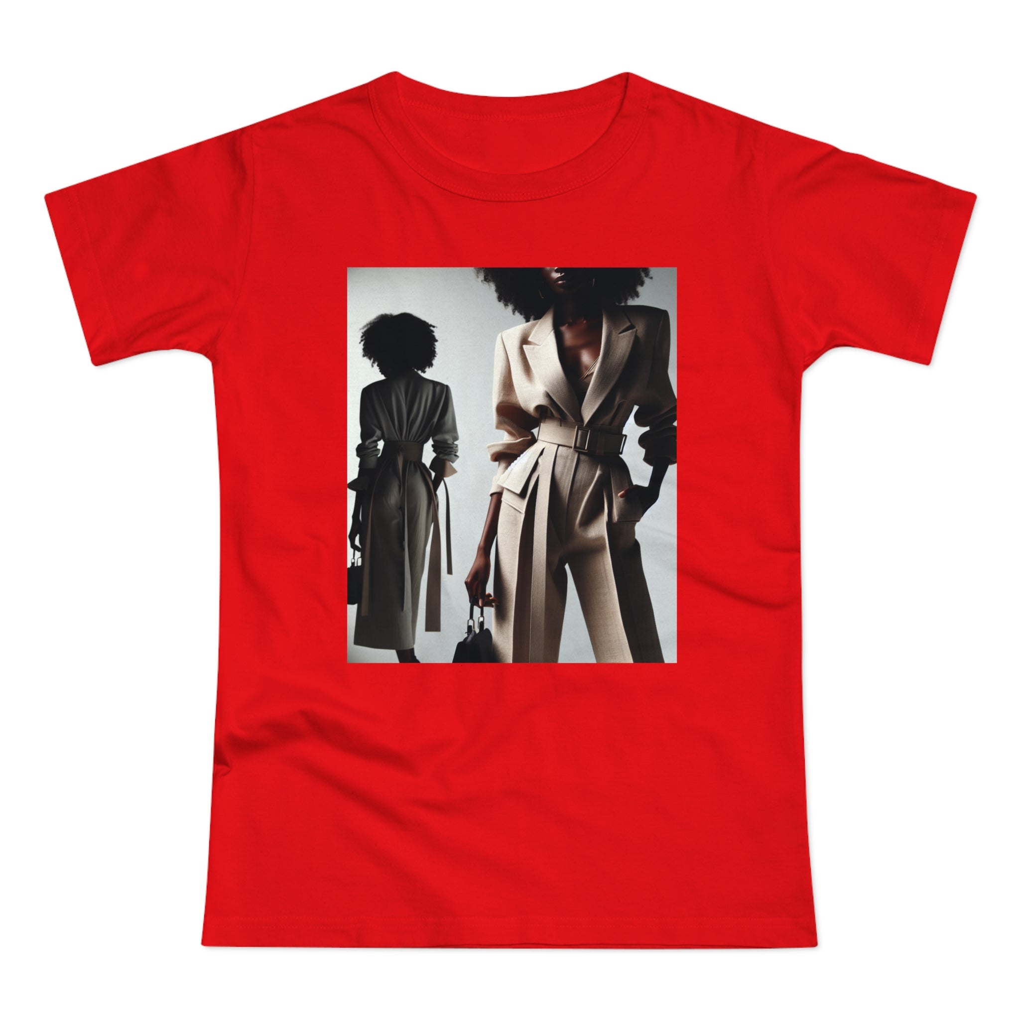 BELLA Pretty Doll World Boss printed T-shirt featuring colorful graphic design on a white cotton tee.