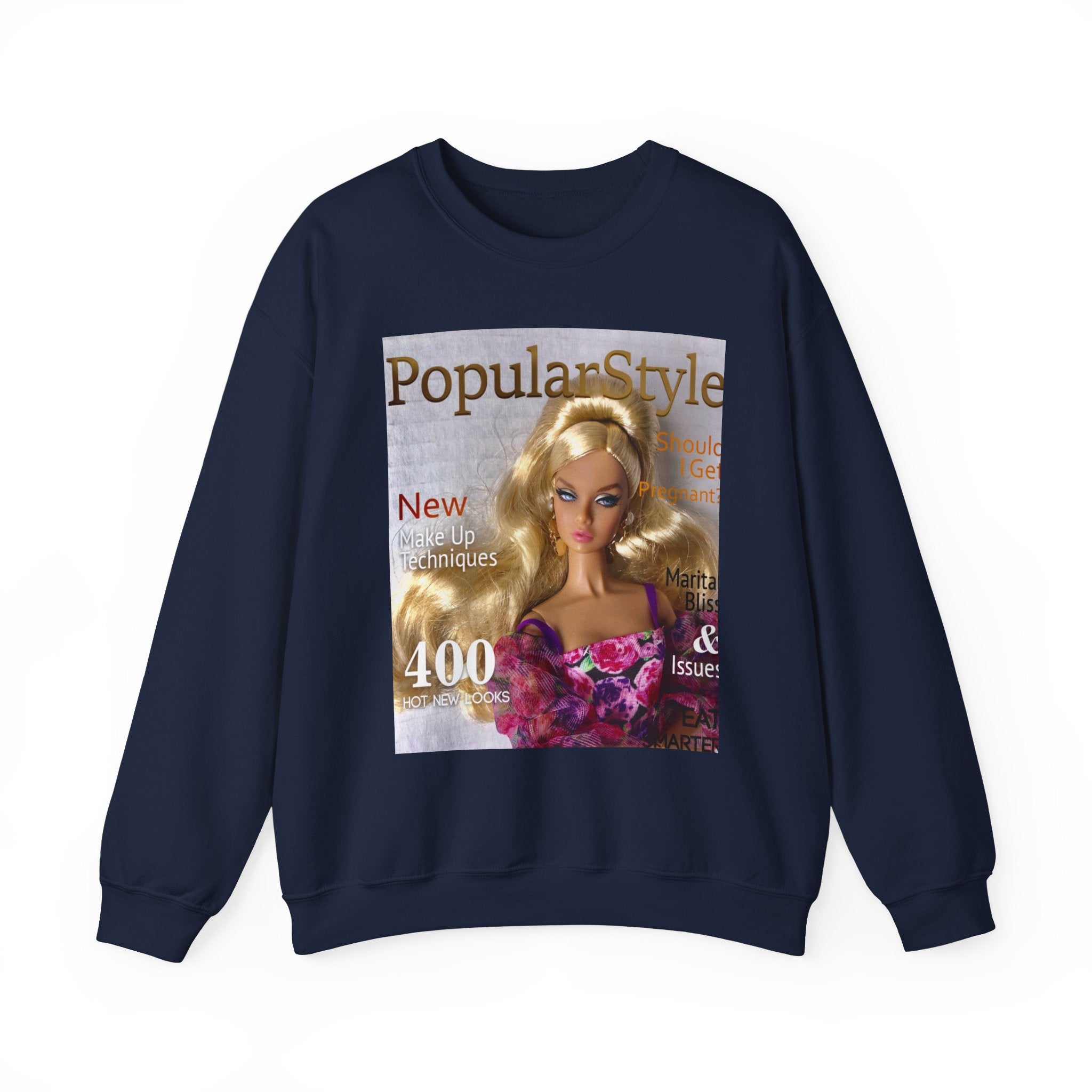 Printify Fashion Graphic Crewneck Sweatshirt featuring a stylish design, soft fabric, and comfortable fit.