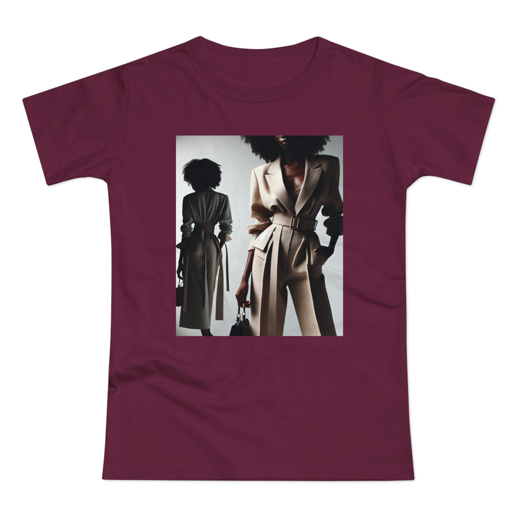 Printify Pretty Doll World Boss T-shirt by BELLA featuring graphic print and casual fit, displayed on a plain background.