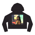 BELLA Pretty Doll World cropped hooded sweatshirt with colorful print, casual fit, and hood, perfect for stylish everyday wear.