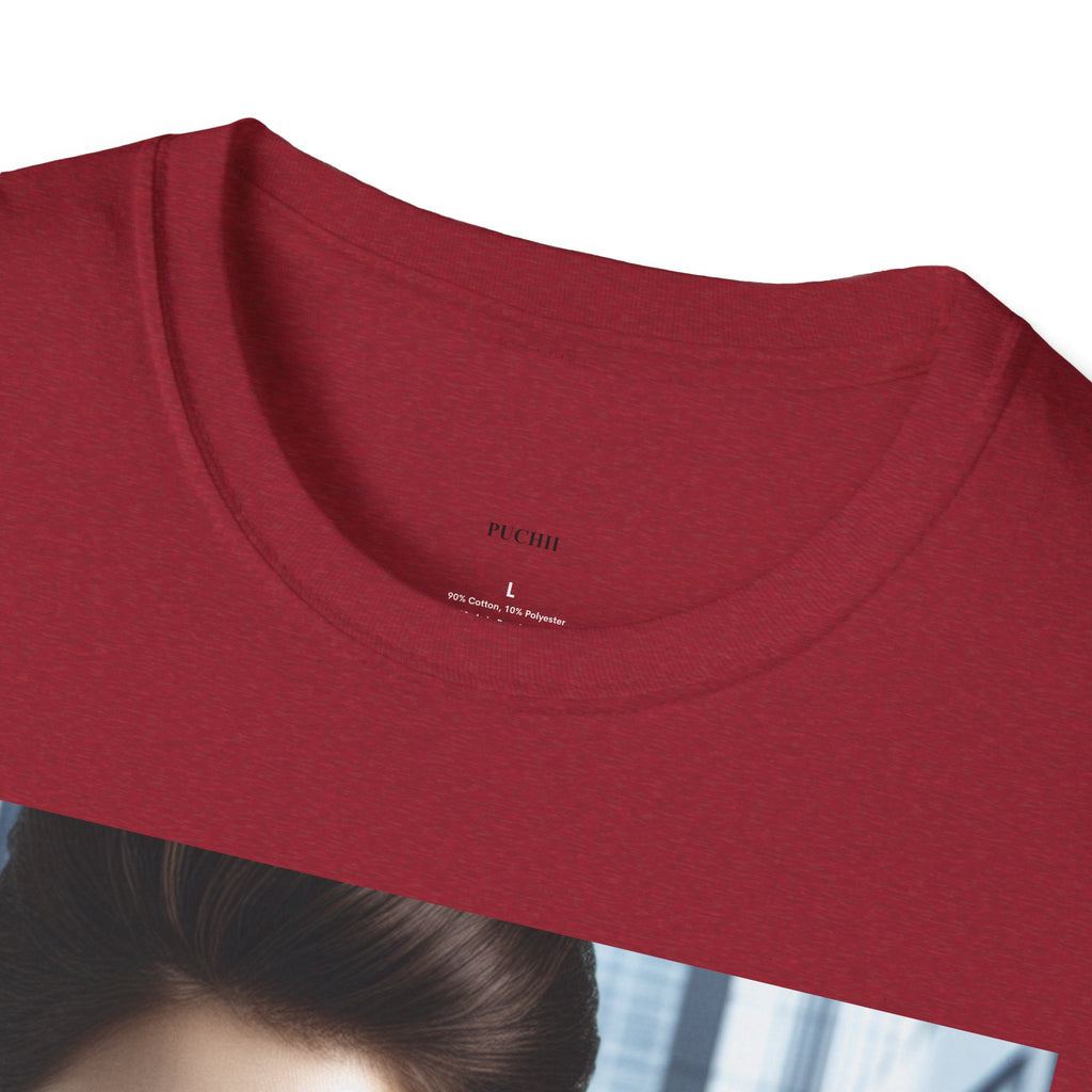 Softstyle T-Shirt by Printify featuring a comfortable fit and classic design, shown in a neutral color on a white background.