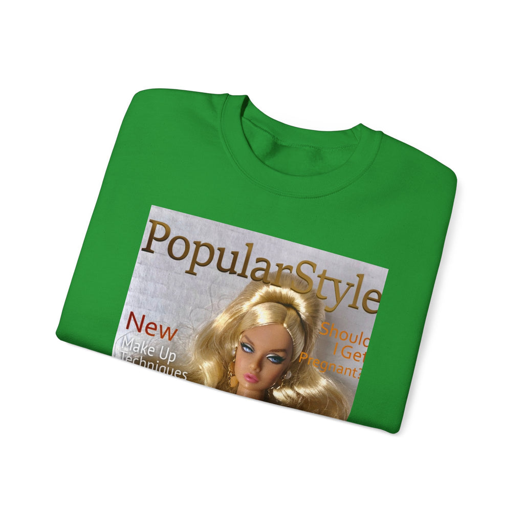Printify fashion graphic crewneck sweatshirt featuring a stylish printed design, made from comfortable fabric for casual wear.