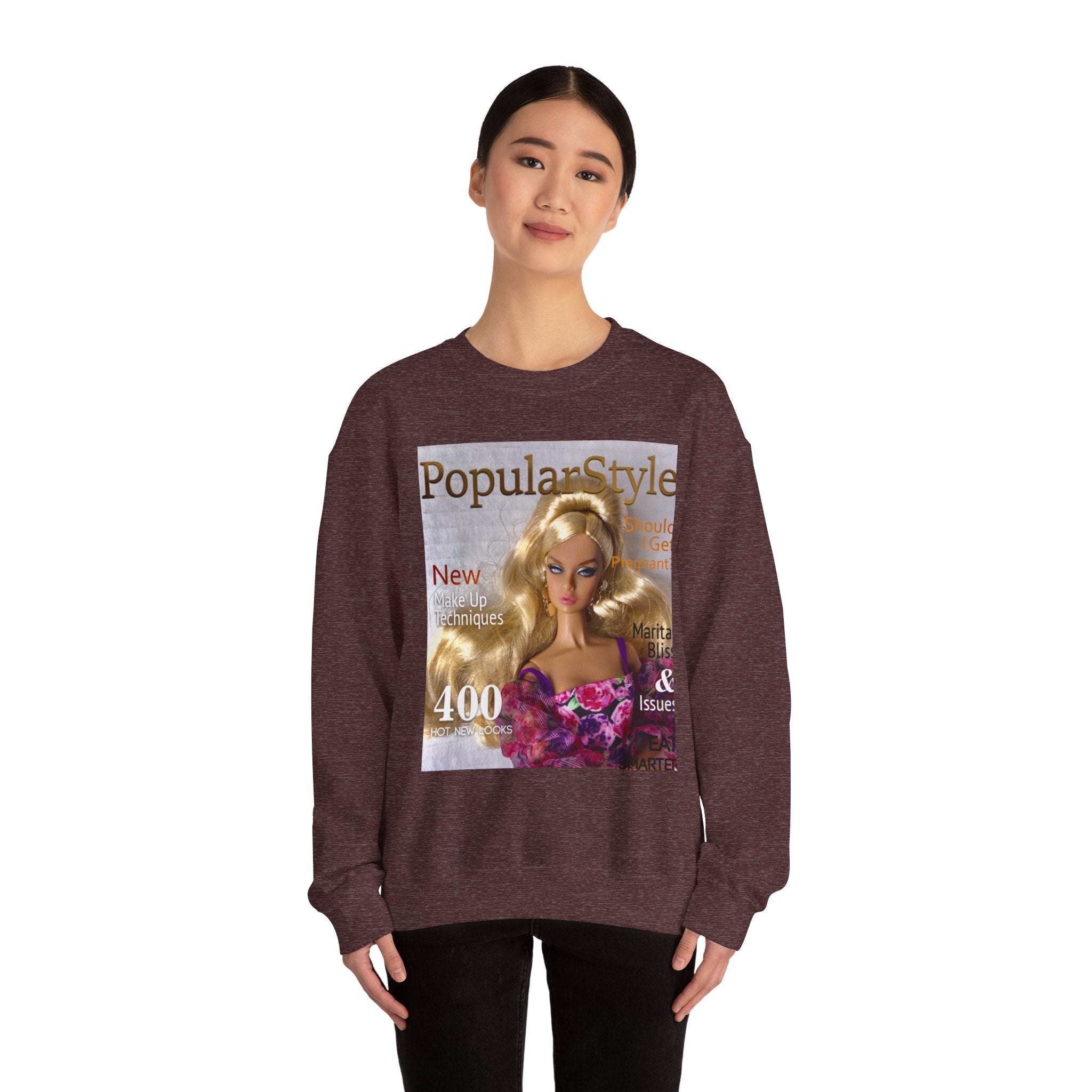 Printify fashion graphic crewneck sweatshirt with colorful printed design, soft fabric, and comfortable fit.