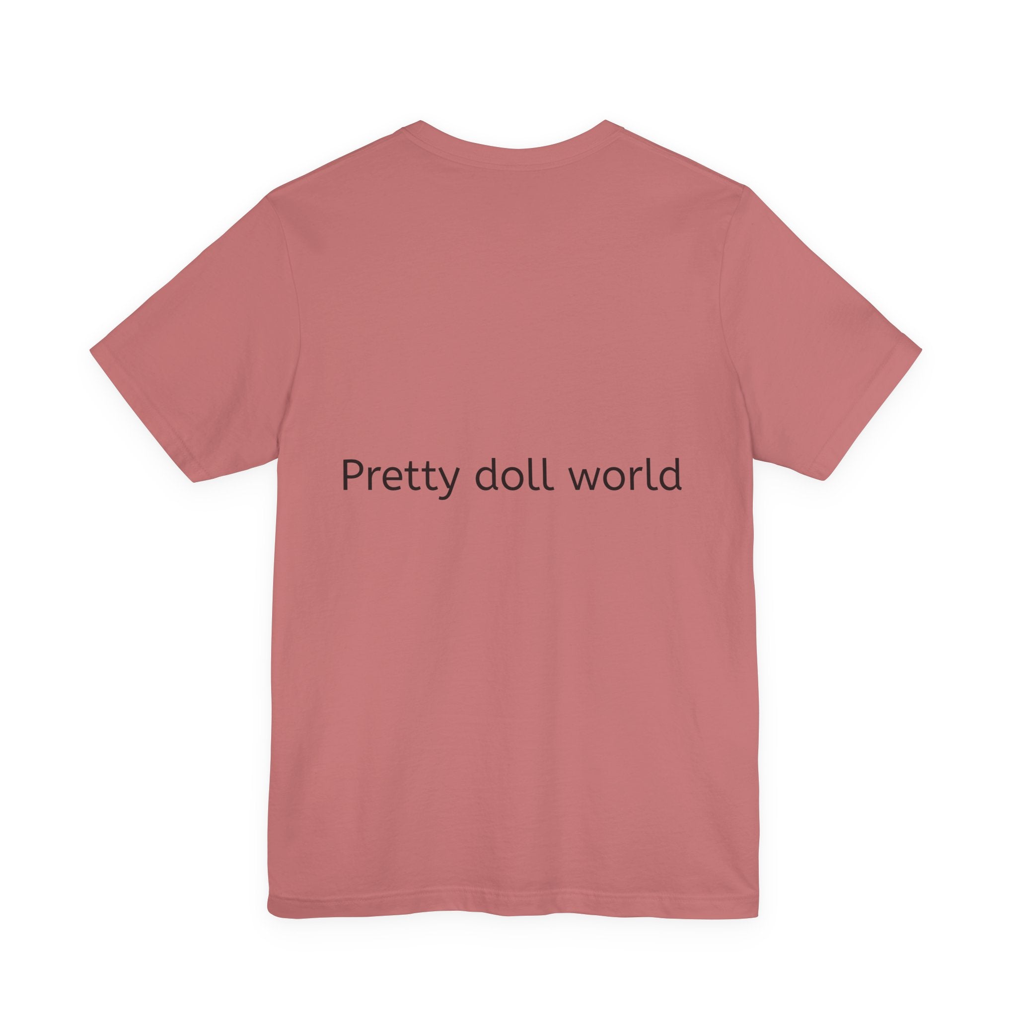 Brightly colored Pretty Doll World short sleeve tee by BELLA with playful print, casual fit, and vibrant design for kids' fashion.