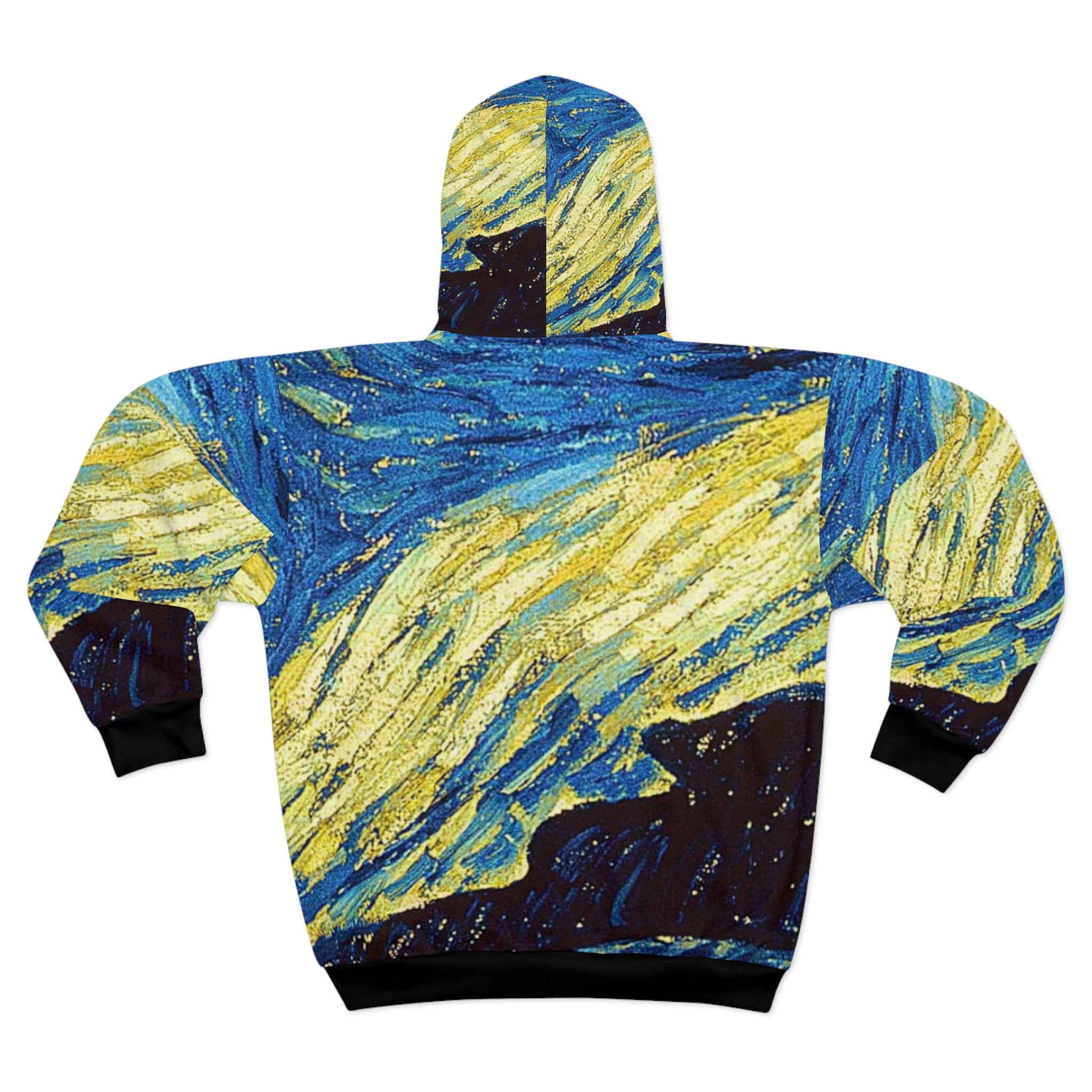 BELLA Zip Hoodie Water Colors print on a stylish zip-up hoodie, featuring vibrant watercolor design and comfortable fit.