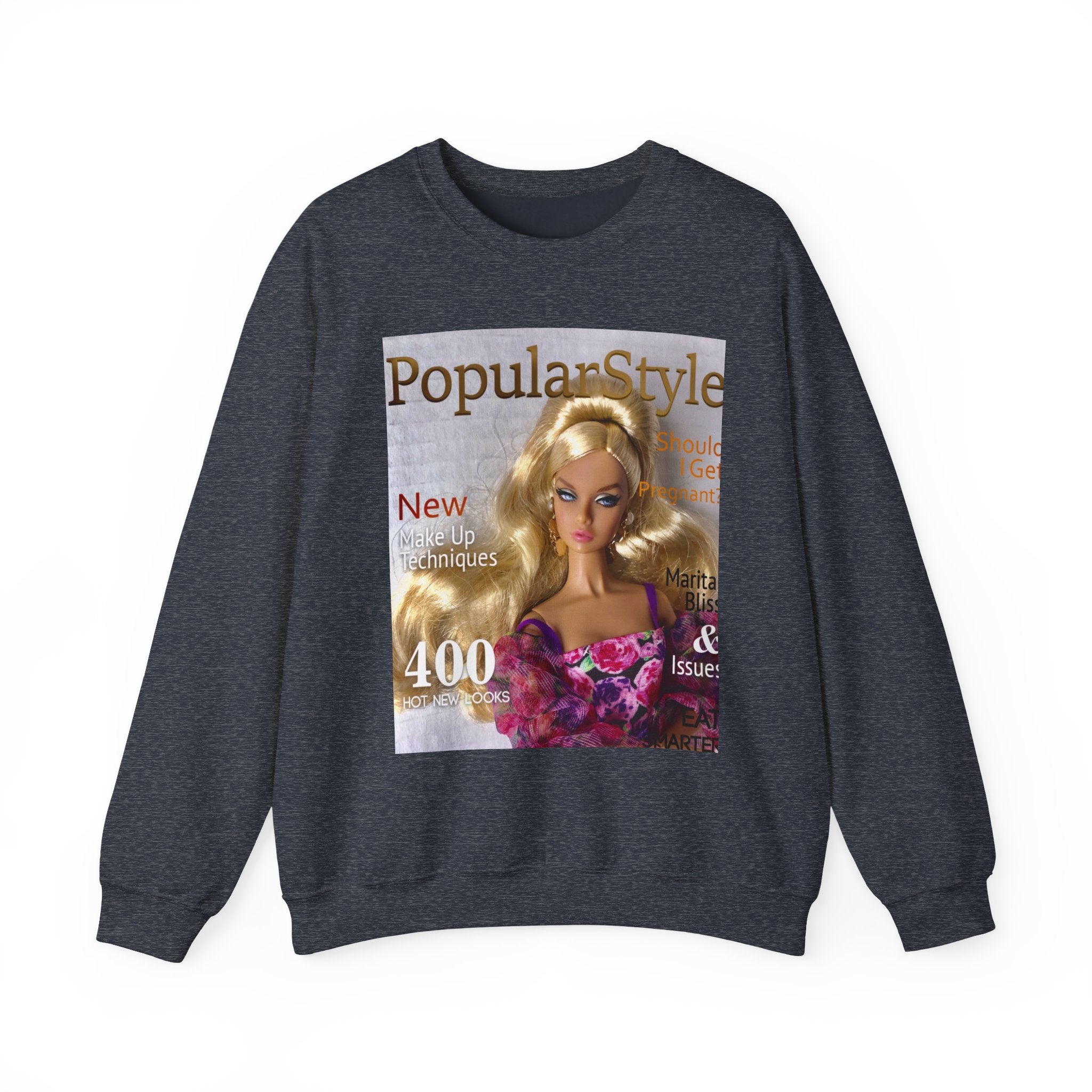 Printify fashion graphic crewneck sweatshirt featuring a stylish design, made from soft fabric, ideal for casual wear.