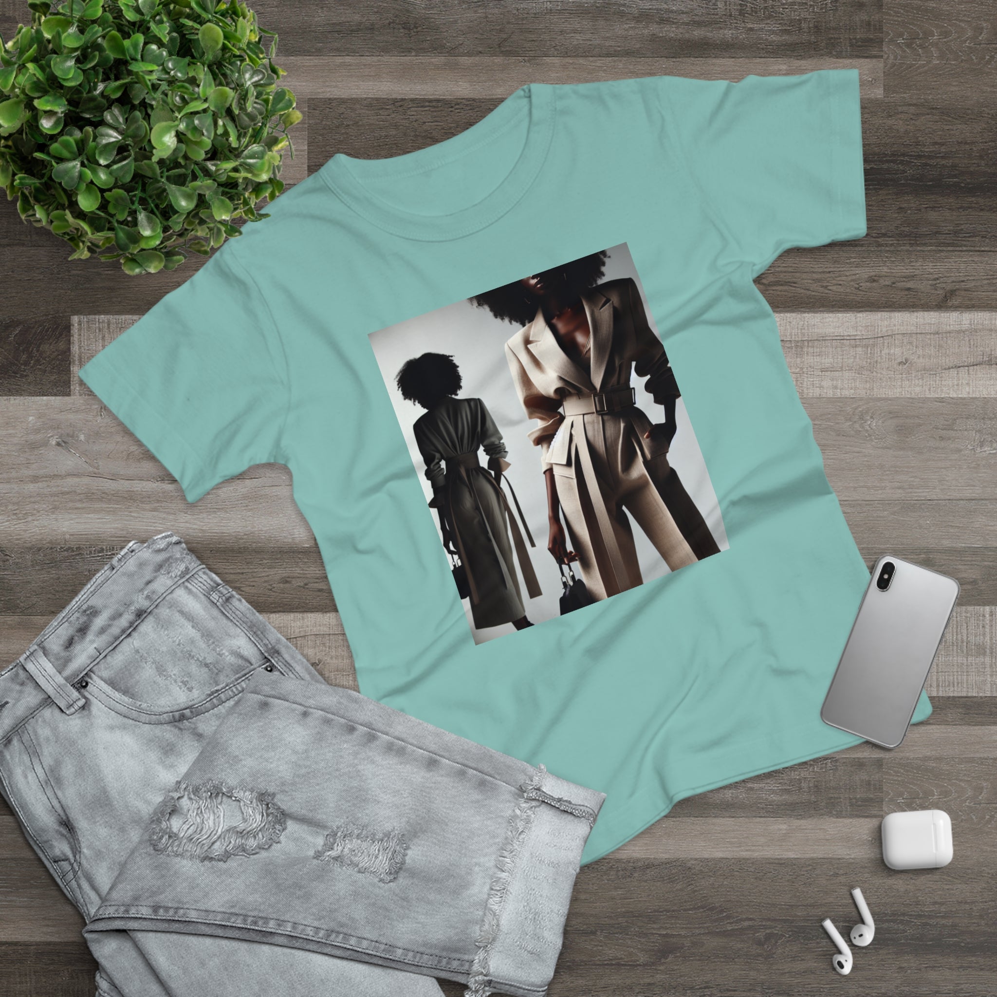 BELLA Pretty Doll World Boss Tee with colorful print on a casual cotton T-shirt, displayed flat on a white background.