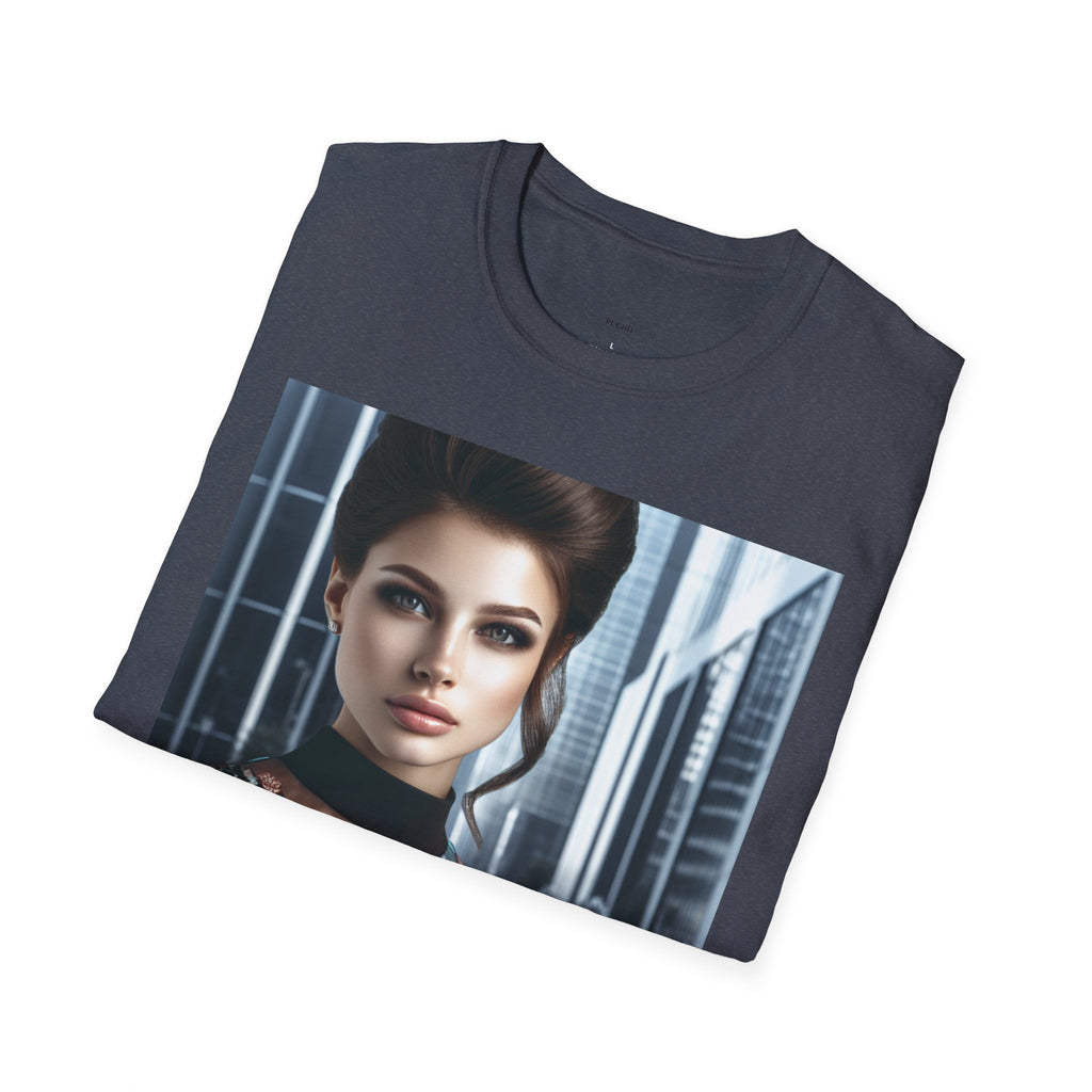Softstyle T-Shirt by Printify with a classic fit, shown in a neutral color, made of comfortable cotton fabric.