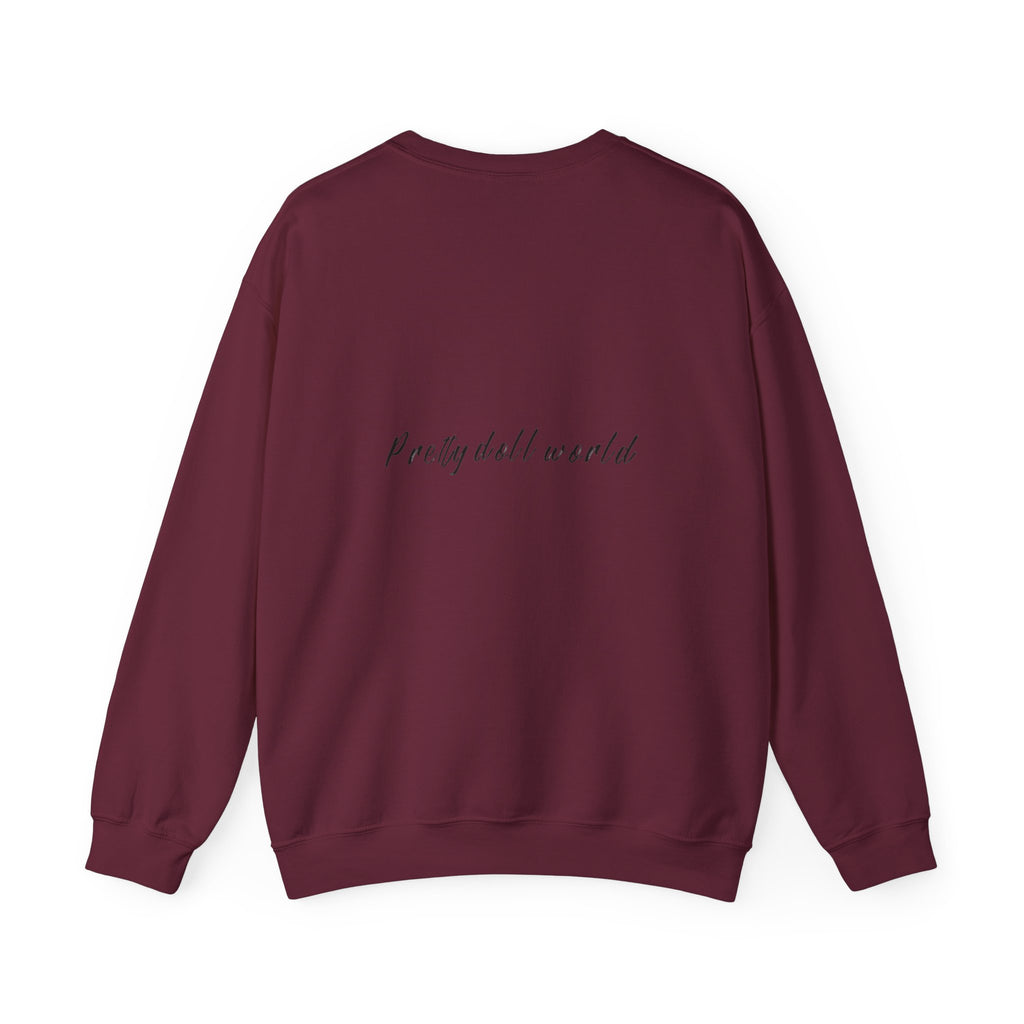 Printify fashion graphic crewneck sweatshirt with bold printed design, soft fabric, and comfortable fit, shown in a close-up image.