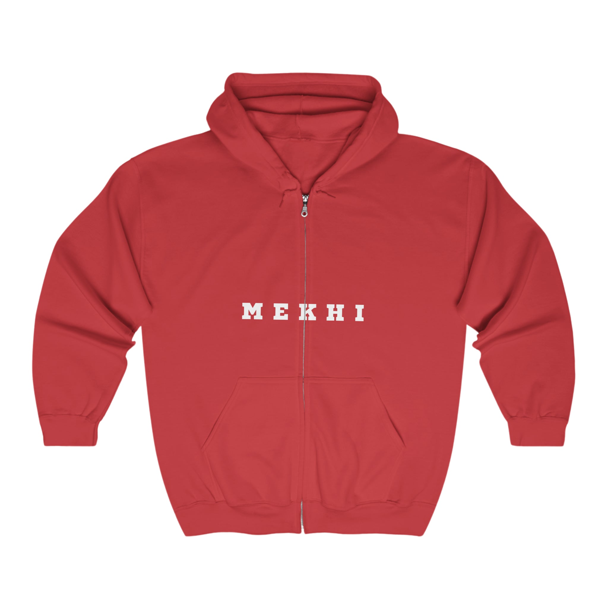 BELLA Signature full zip hoodie with hood and front pockets, soft fabric, and logo embroidery on the chest.