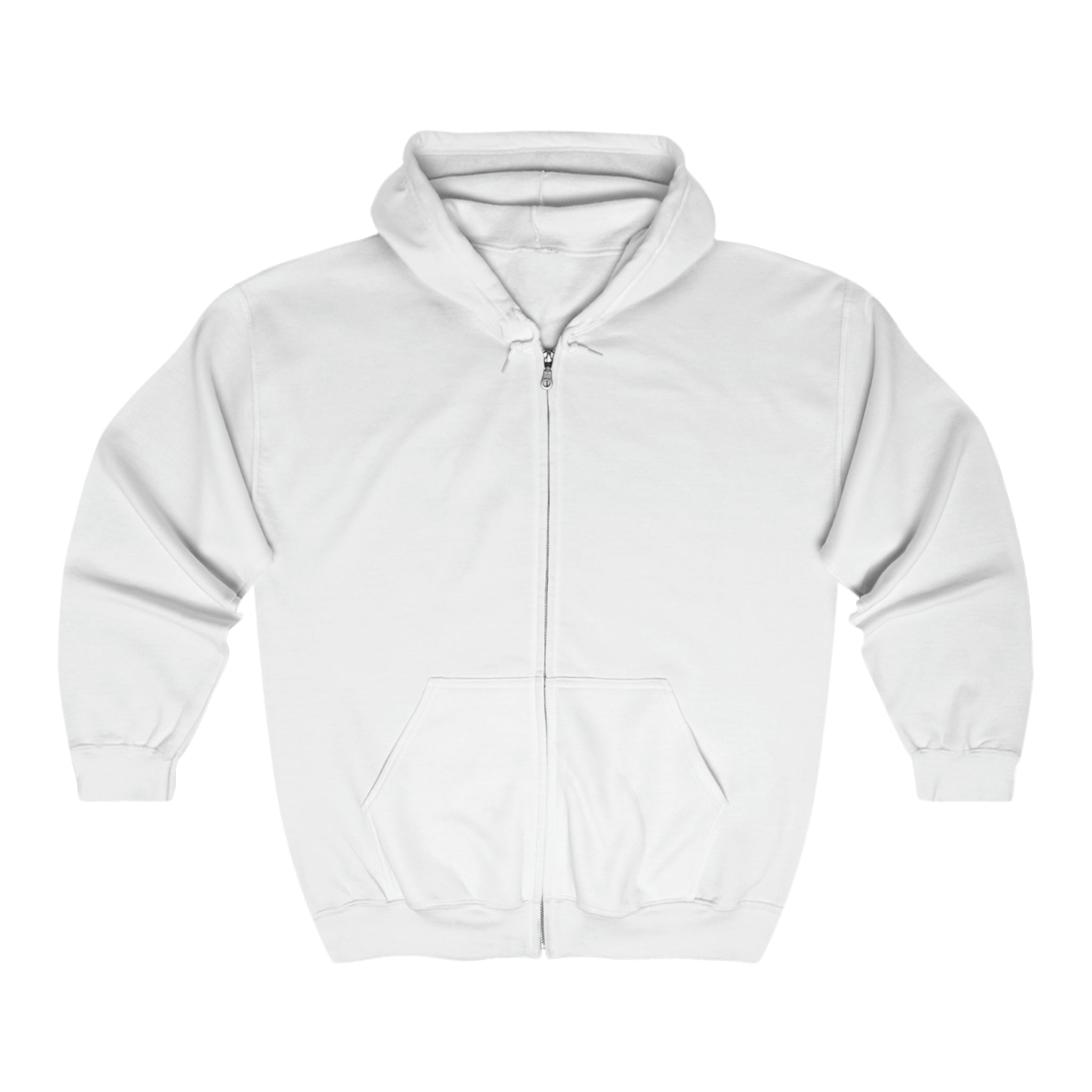 BELLA Signature Full Zip Hooded Sweatshirt, gray hoodie with front pockets and adjustable drawstrings, casual and comfortable fit.