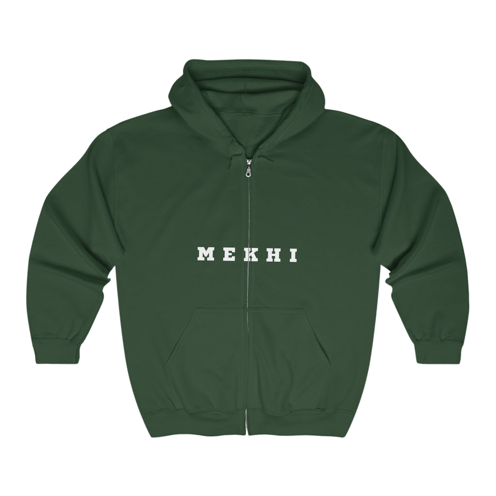 BELLA Signature full zip hooded sweatshirt featuring a comfortable hoodie with front pockets and a drawstring hood.