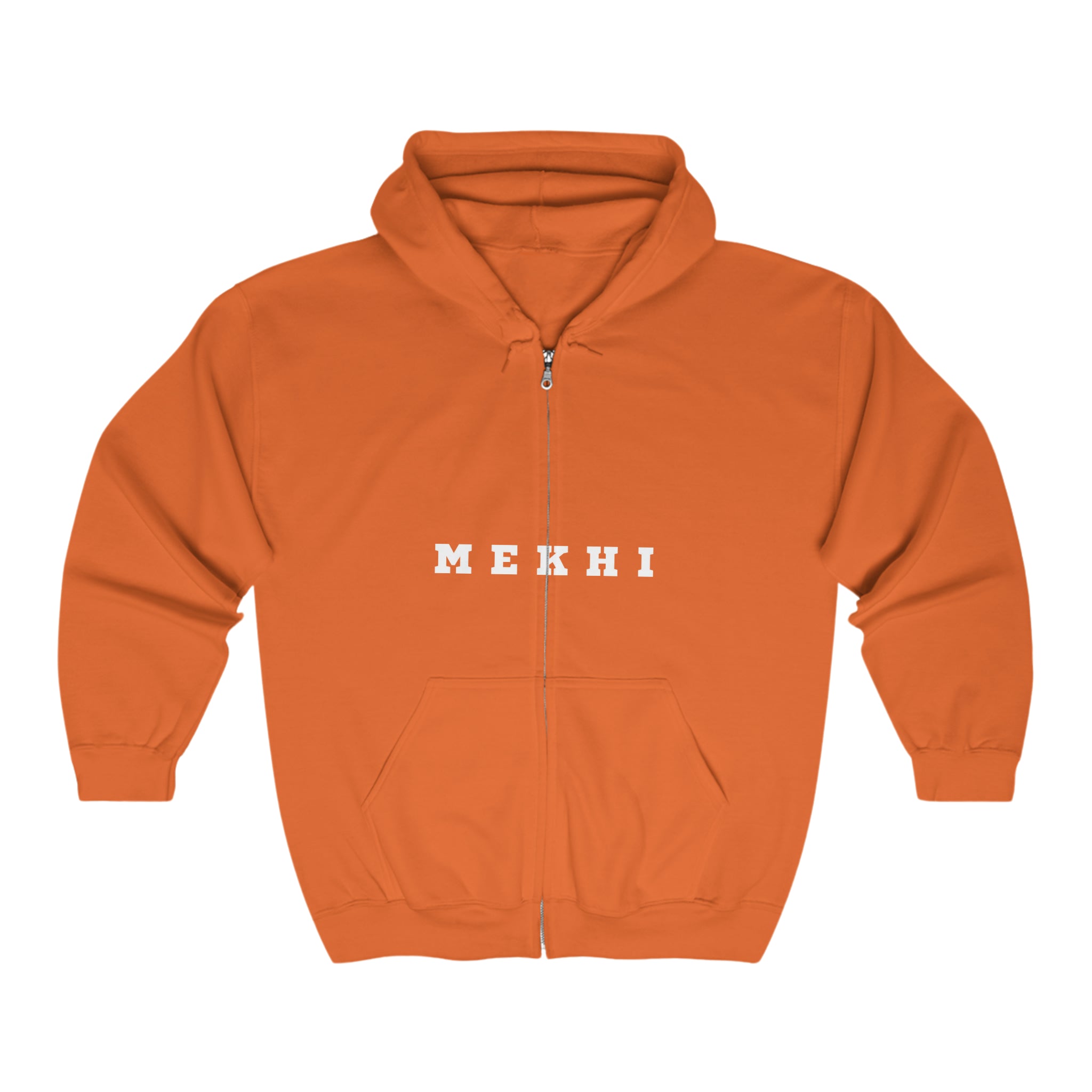 BELLA Signature full zip hooded sweatshirt, gray hoodie with front pockets and adjustable drawstrings, casual and comfortable.
