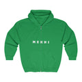 BELLA Signature Full Zip Hooded Sweatshirt, navy hoodie with front zipper, adjustable drawstrings, and front kangaroo pockets.