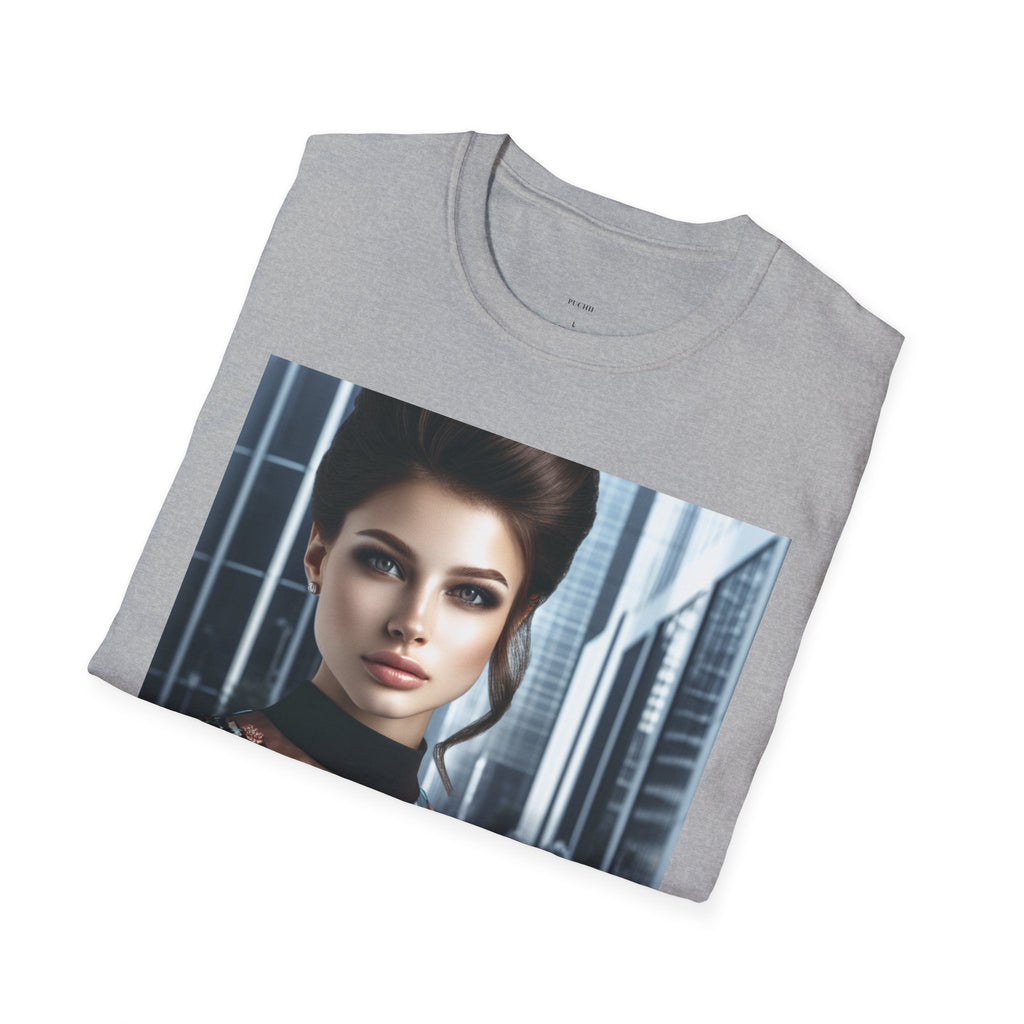 Softstyle T-Shirt by Printify featuring a plain, comfortable cotton fabric in a classic fit, displayed on a neutral background.