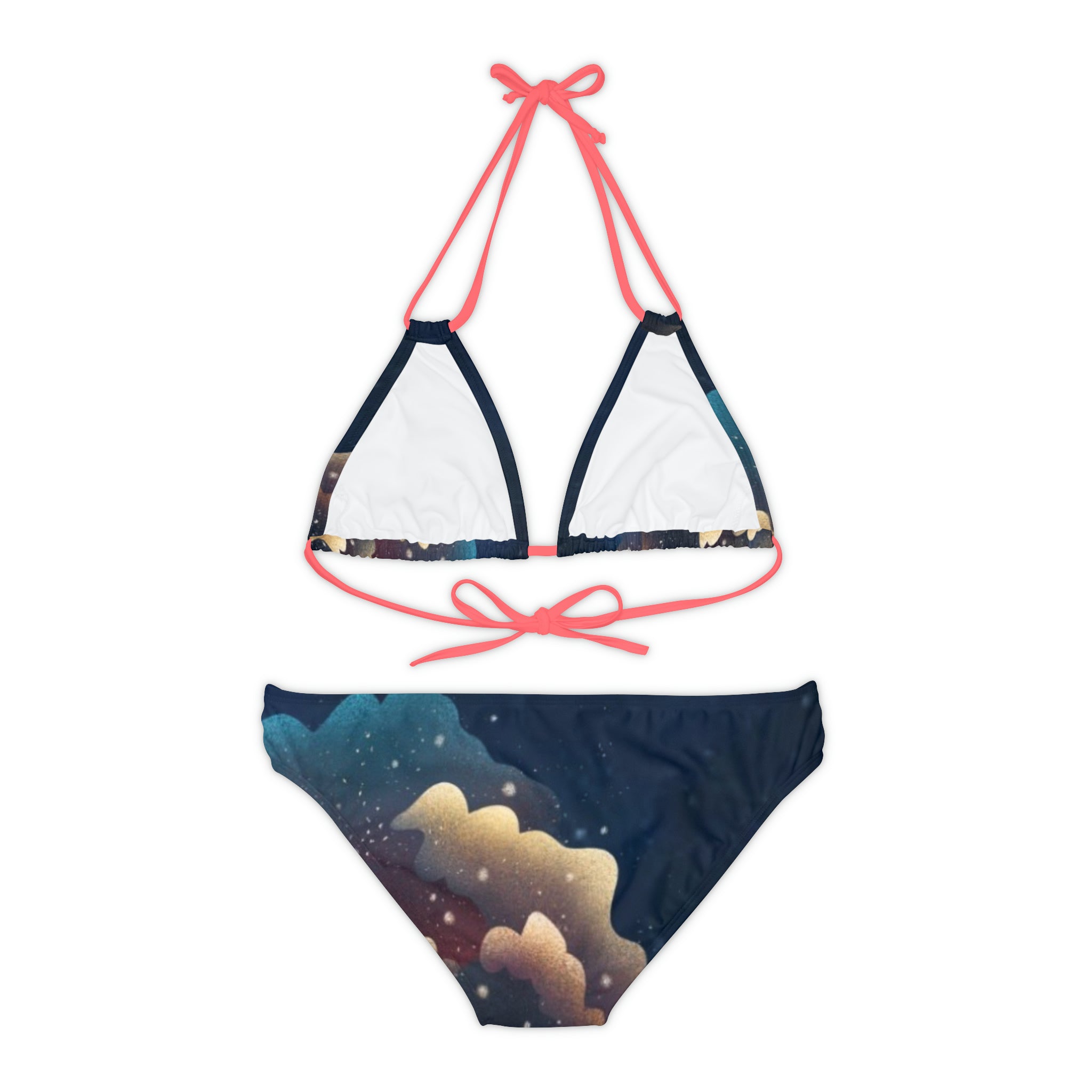 BELLA BLA Saturn Strappy Bikini Set with vibrant print, featuring a stylish design and multiple straps for a trendy beach look.