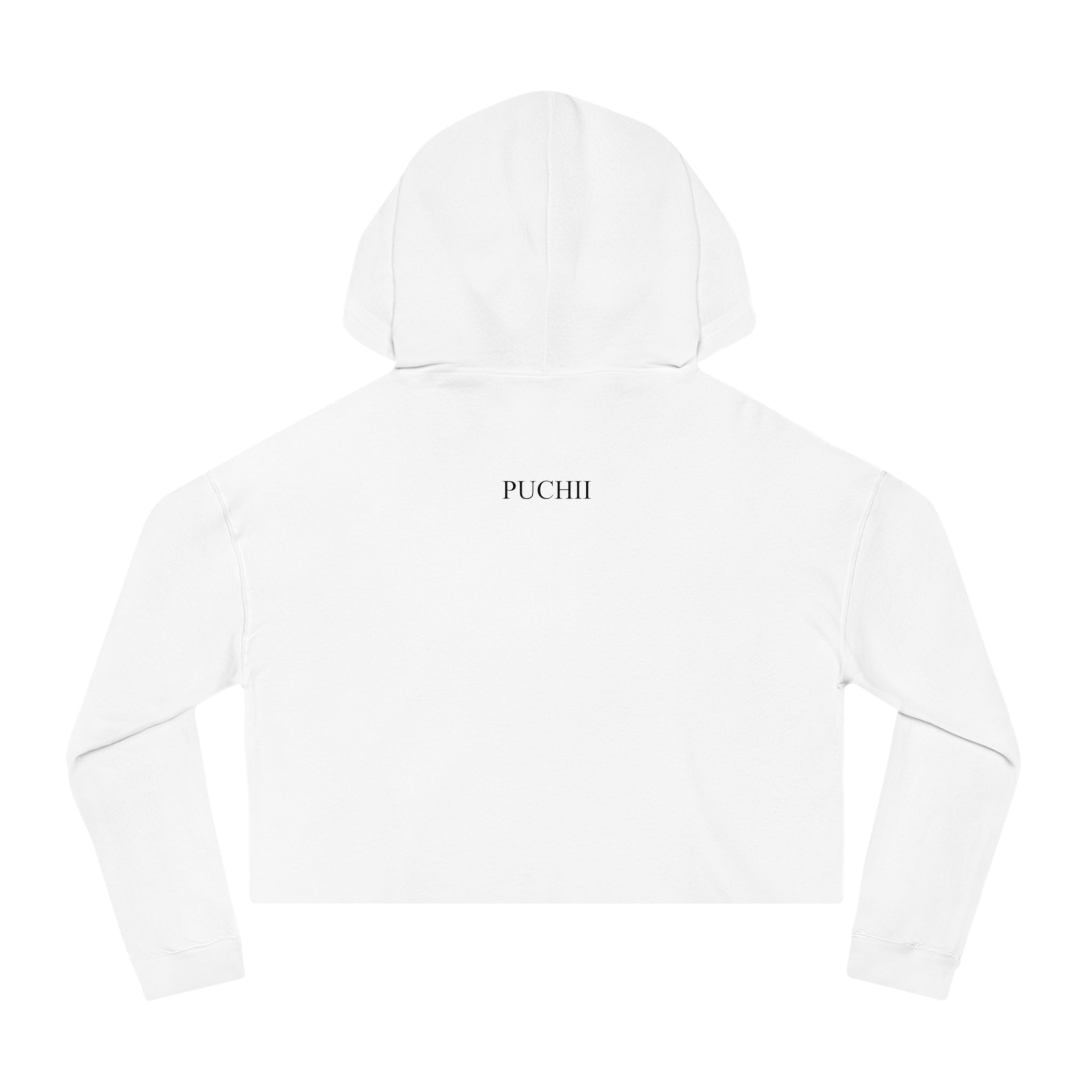 BELLA Pretty Doll World cropped hooded sweatshirt with colorful print, casual style, and comfortable fit.