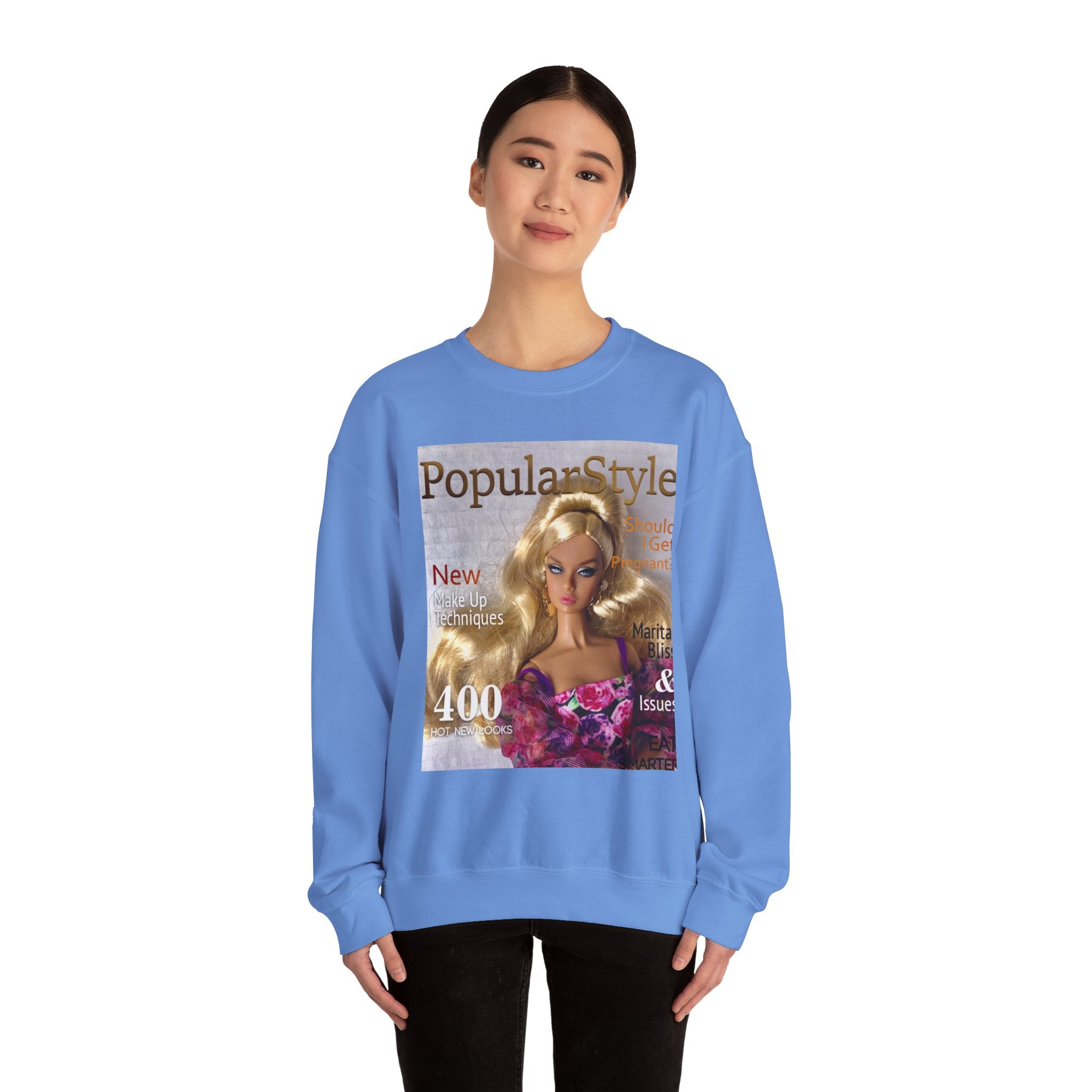 Printify fashion graphic crewneck sweatshirt featuring a stylish printed design on a cozy sweatshirt, ideal for casual wear.