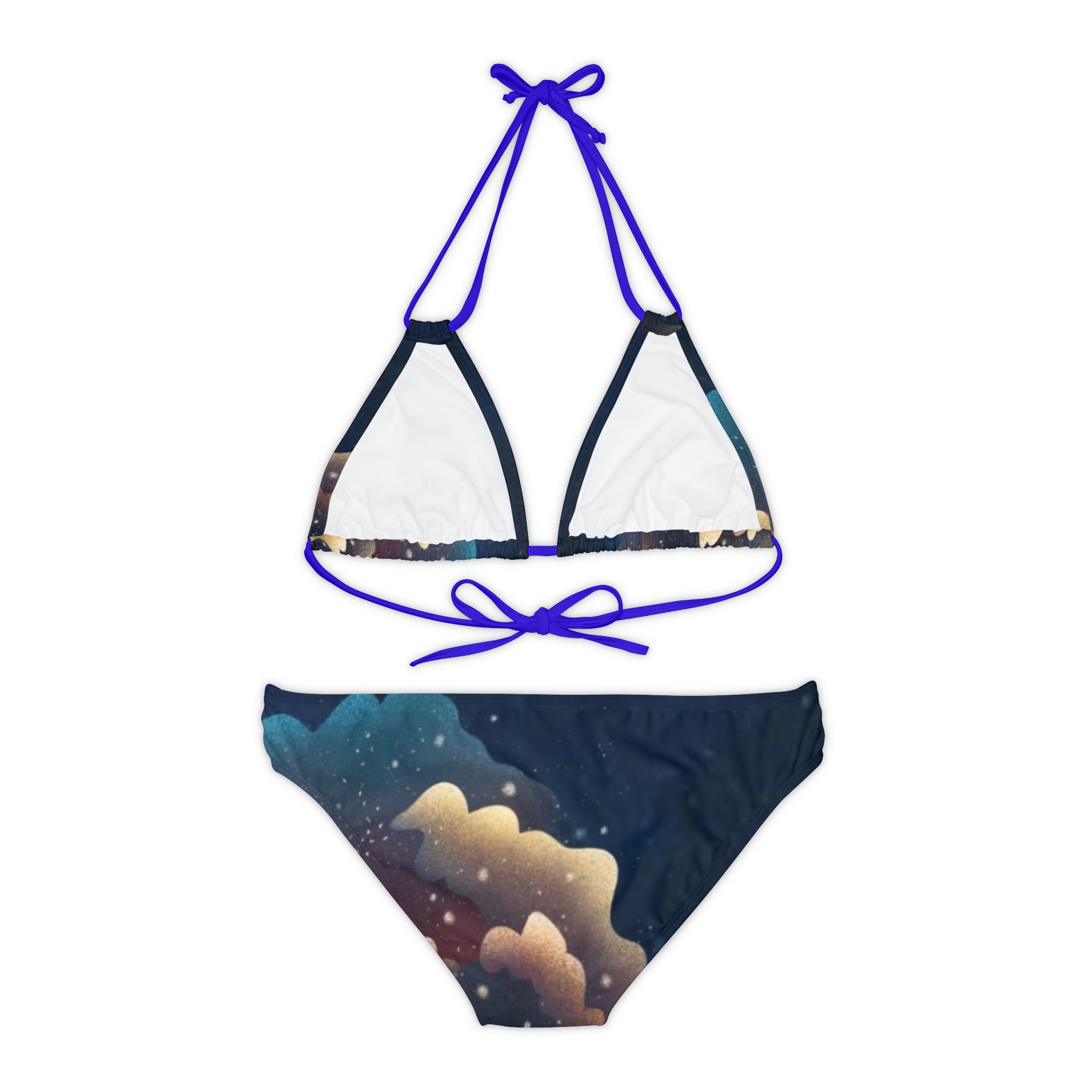 BELLA BLA Saturn strappy bikini set with colorful print, featuring a stylish top and matching bottoms for beach or pool wear.