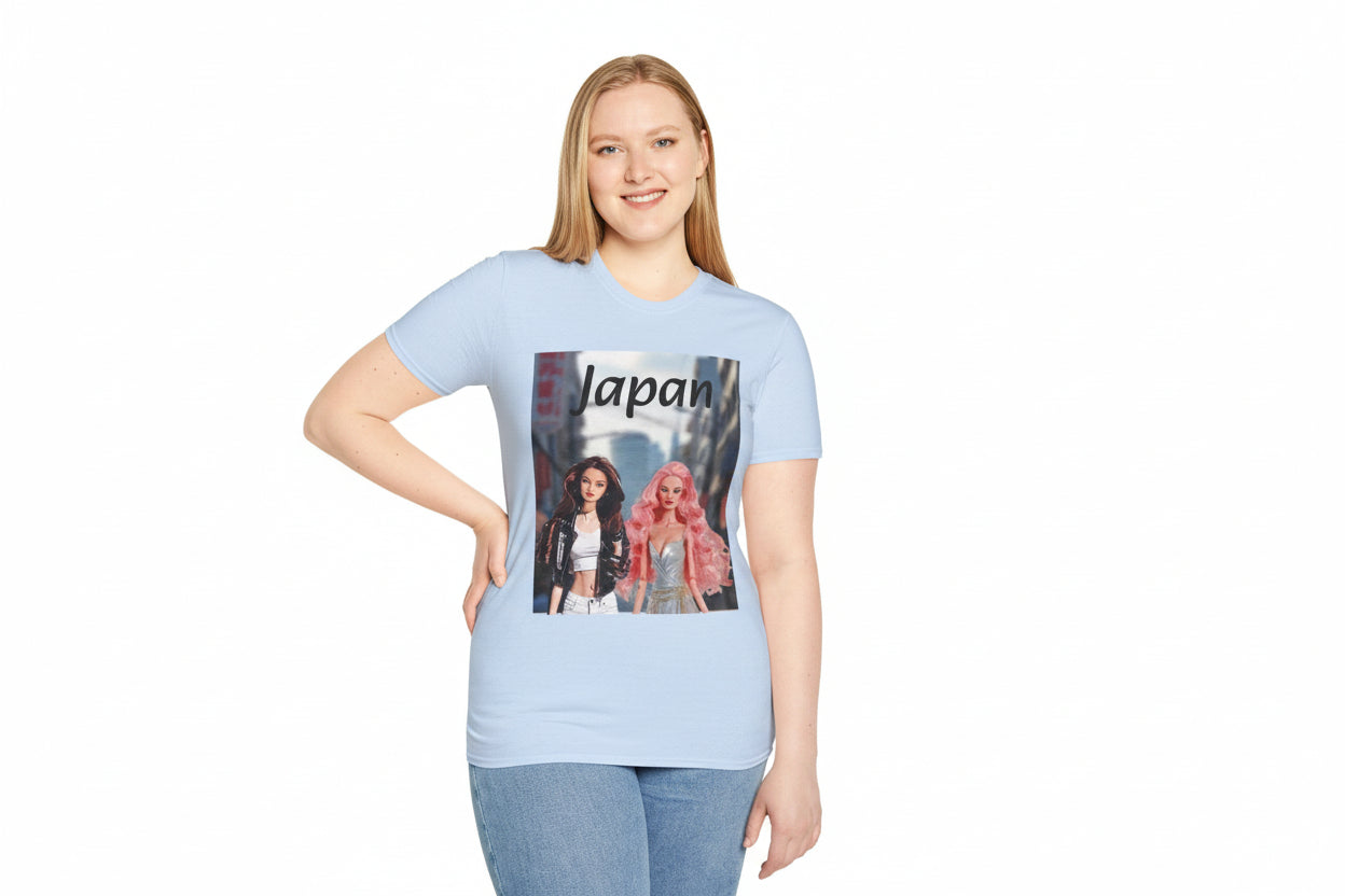 Japan Graphic T-Shirt, Barbie Inspired Tee Pretty doll world