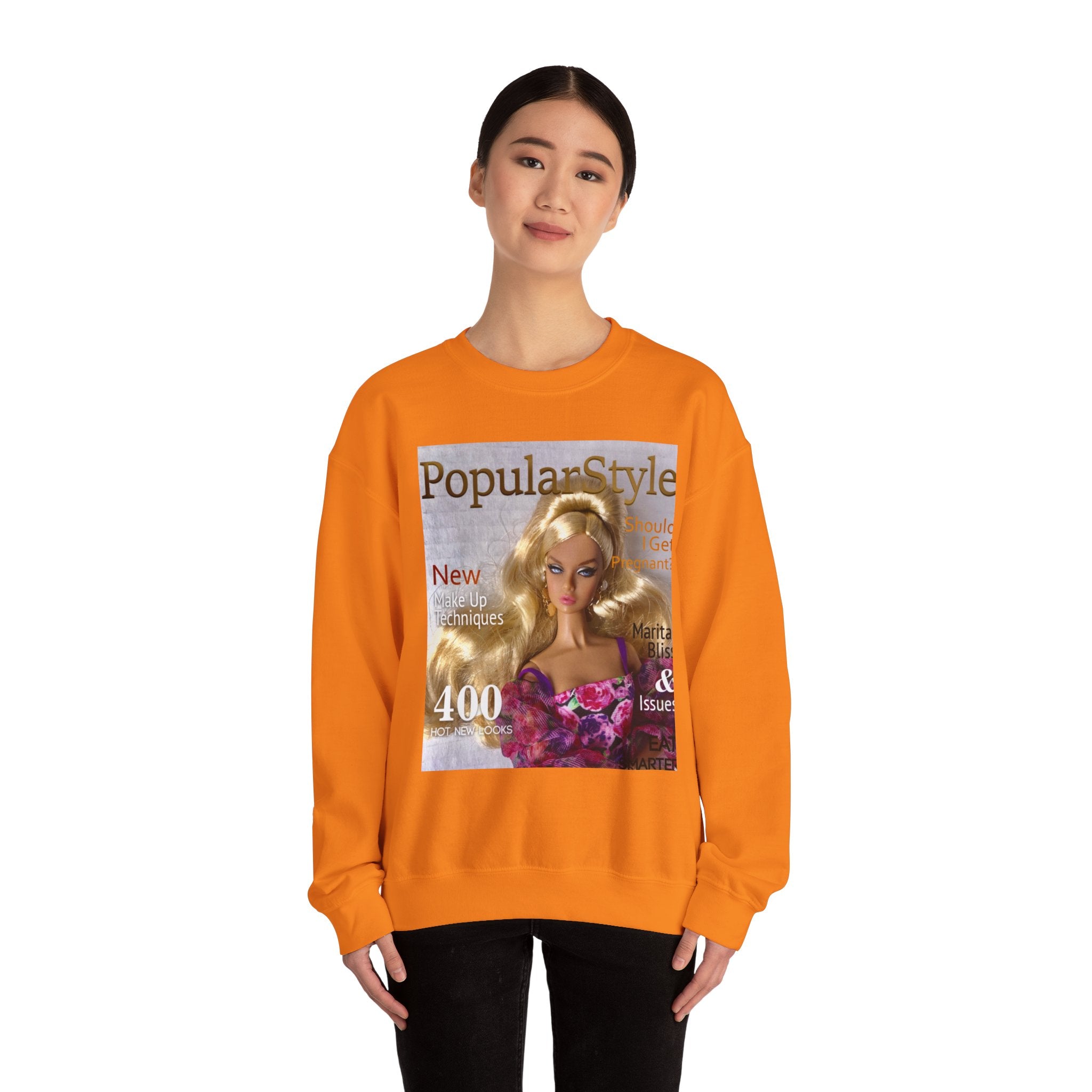 Printify fashion graphic crewneck sweatshirt featuring a stylish printed design on soft, comfortable fabric.
