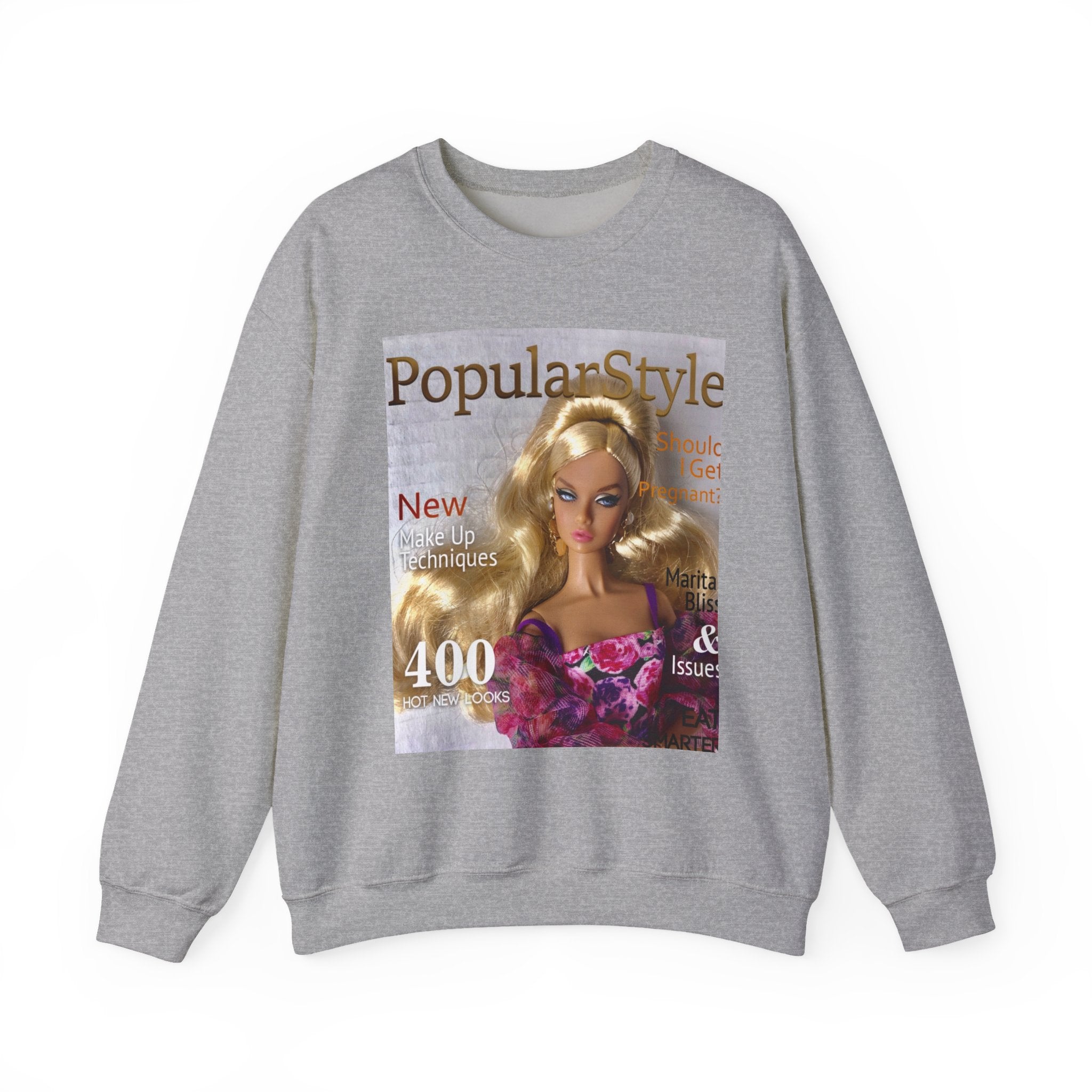 Printify fashion graphic crewneck sweatshirt featuring a stylish printed design on soft, comfortable fabric.