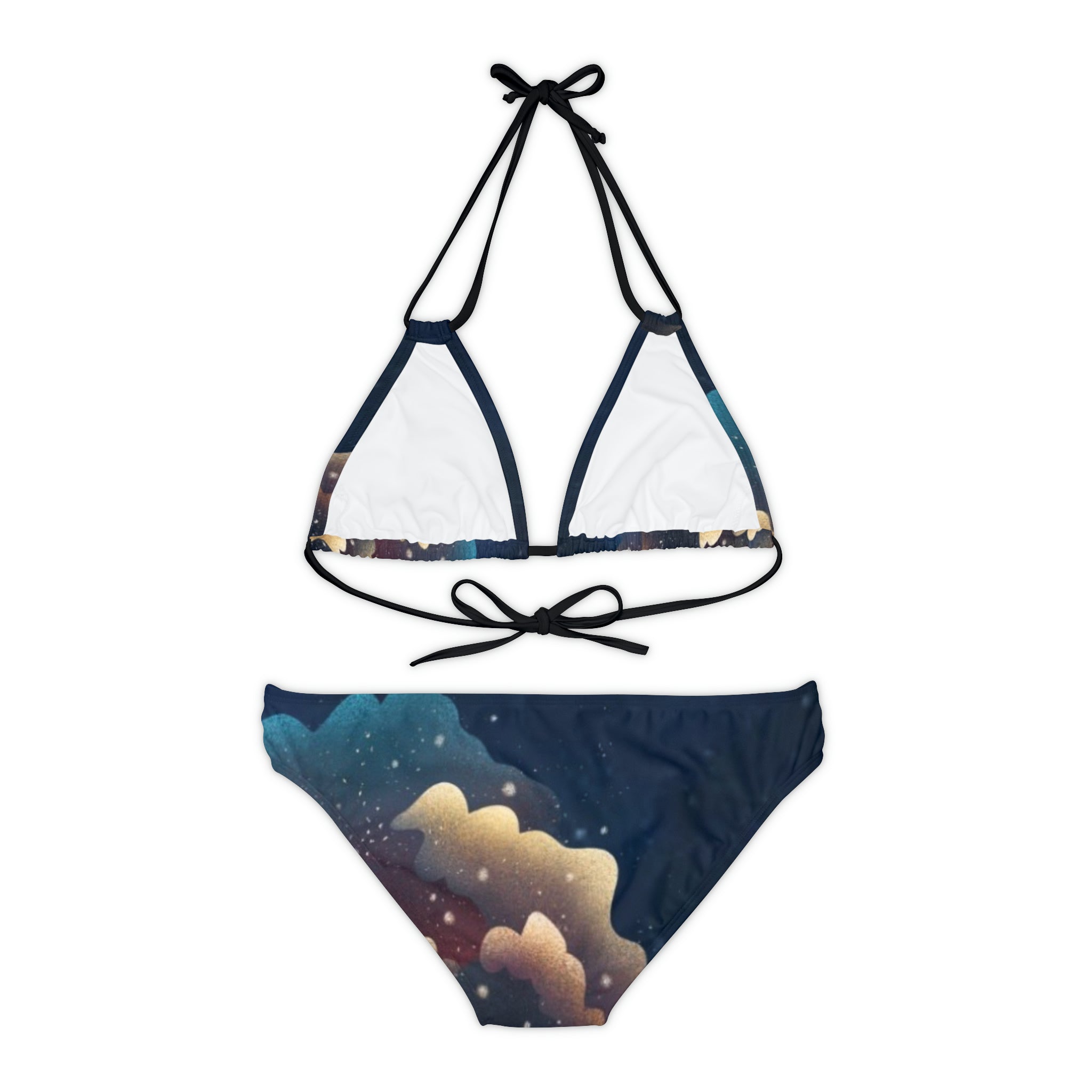 BELLA BLA Saturn Strappy Bikini Set with vibrant print, featuring multiple straps and a stylish, trendy swimsuit design.