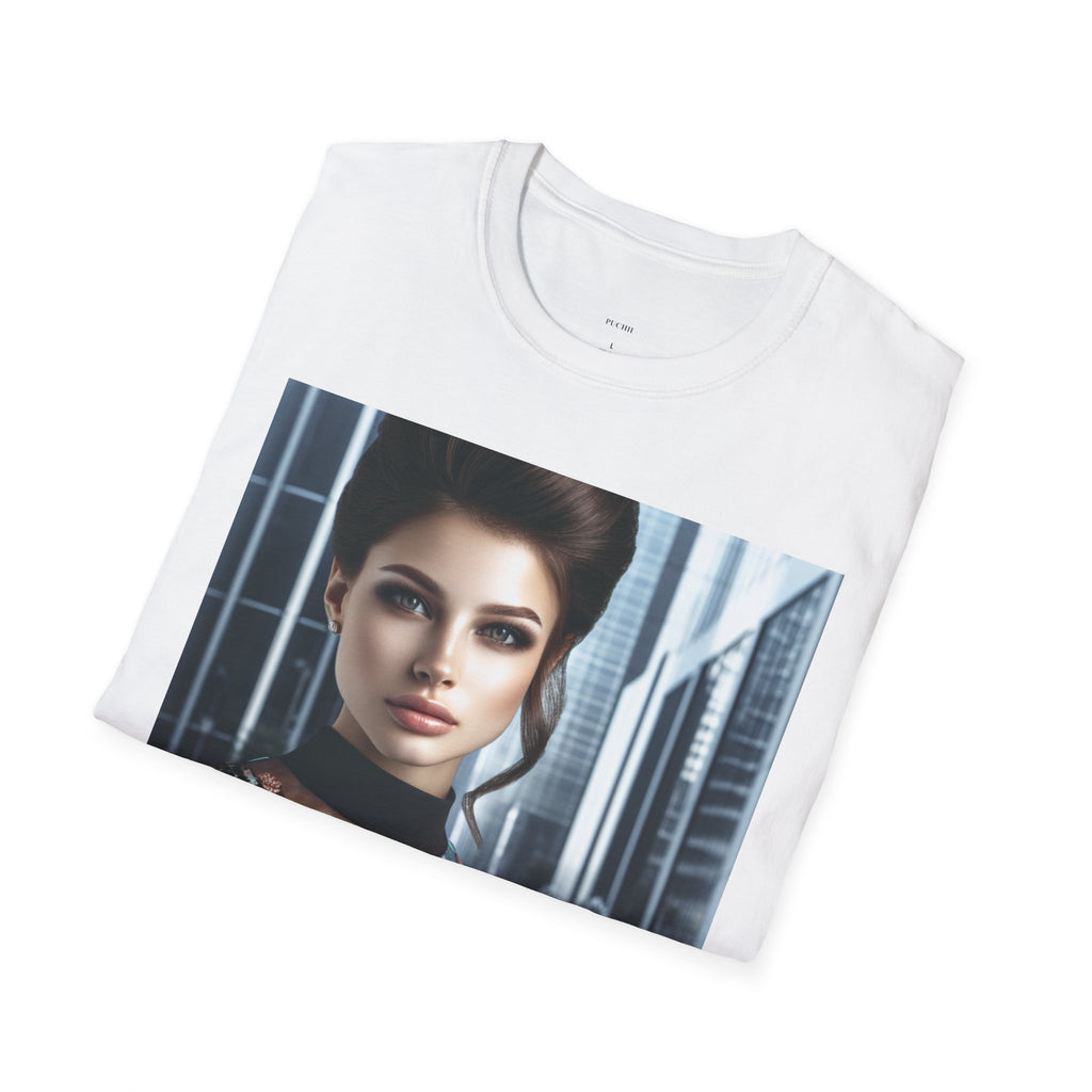 Softstyle T-Shirt by Printify featuring a comfortable fit and smooth fabric, shown in a natural pose on a plain background.
