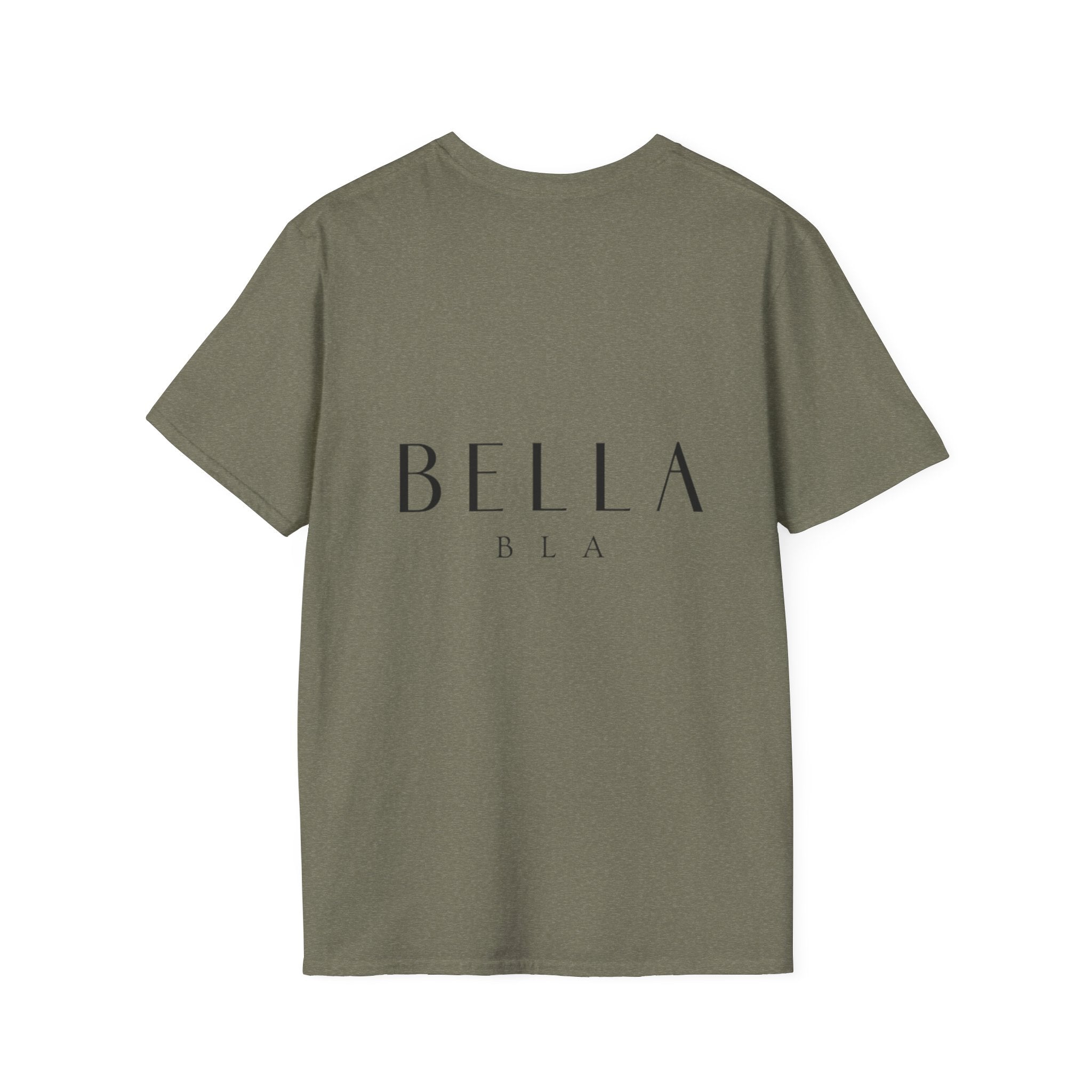 Softstyle T-Shirt by Printify, featuring a comfortable fit and smooth fabric in a casual style, shown in a close-up view.