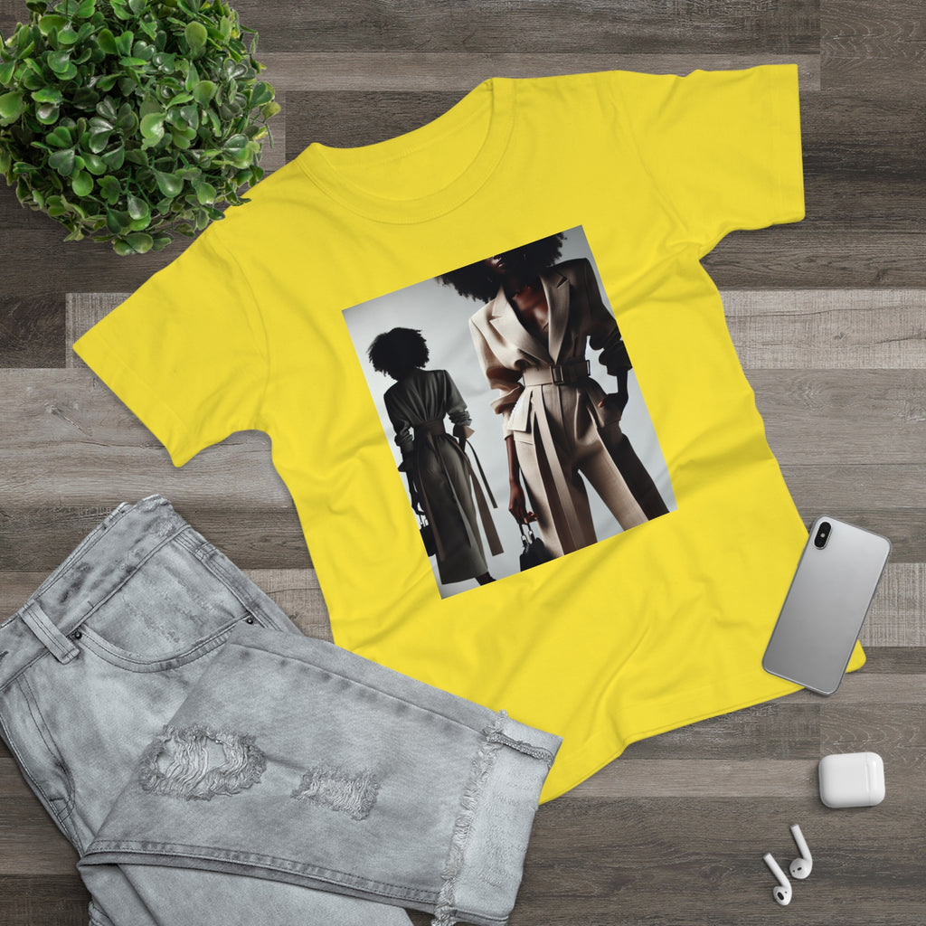 BELLA Pretty Doll World Boss Tee in white with colorful graphic print, casual short-sleeve t-shirt for women.