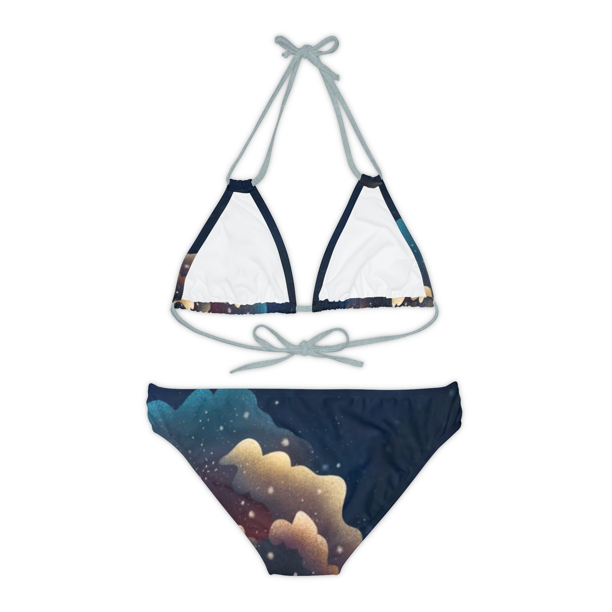 BELLA BLA Saturn Strappy Bikini Set with colorful print, featuring a two-piece design and adjustable straps for a stylish beach look.