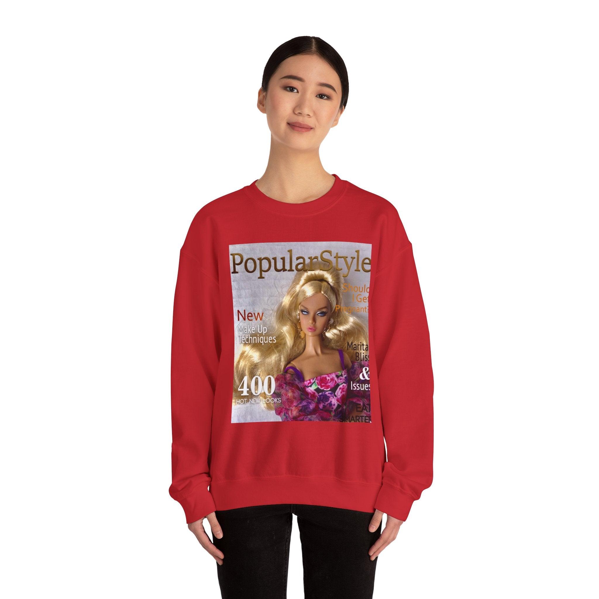 Printify fashion graphic crewneck sweatshirt featuring a bold, colorful design on soft, comfortable fabric.