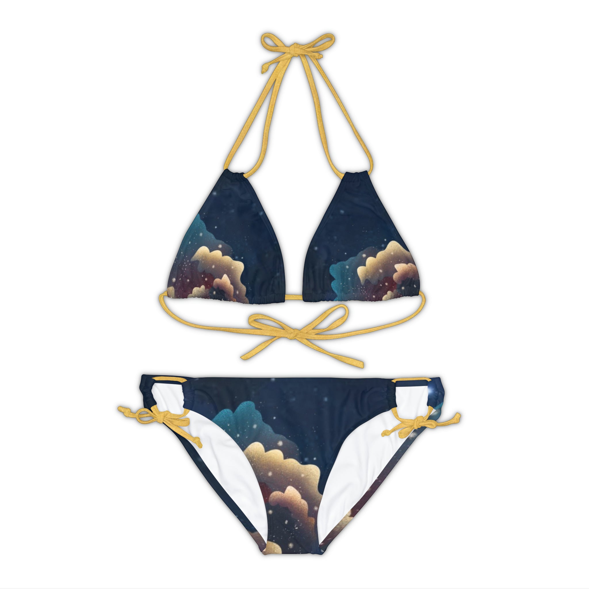 BELLA BLA Saturn strappy bikini set with colorful print, featuring adjustable straps and a stylish design for beach or pool wear.