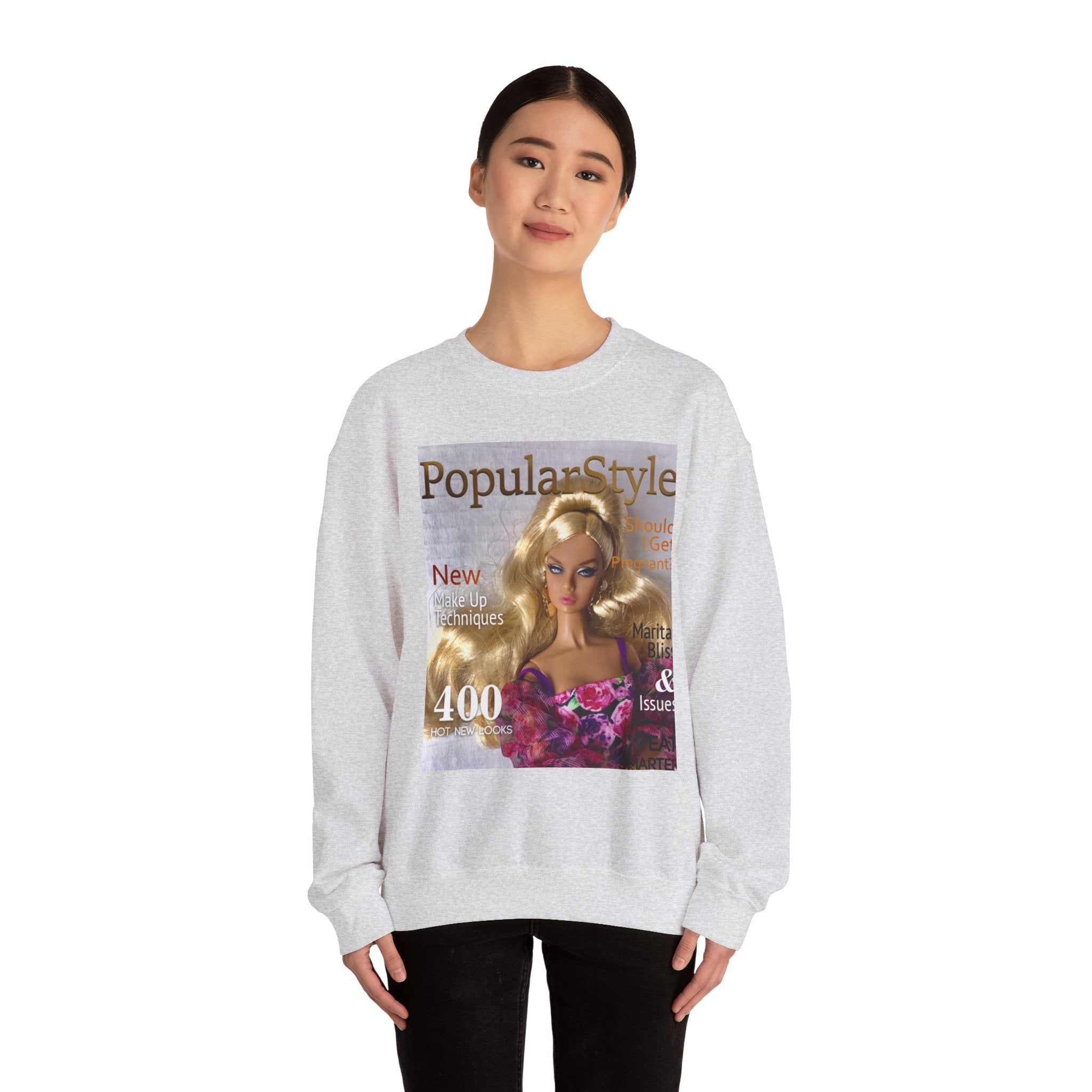 Printify fashion graphic crewneck sweatshirt with colorful printed design on soft, comfortable fabric.