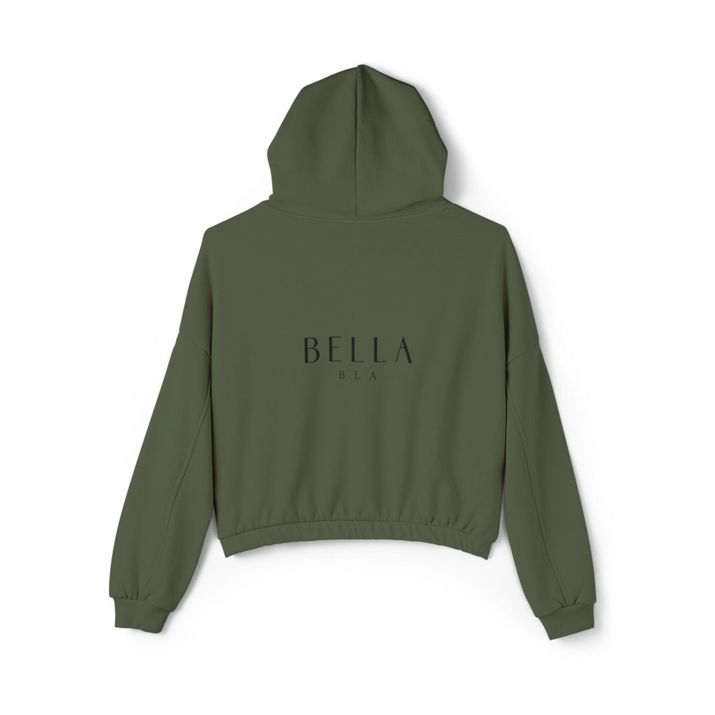 Printify luxury hoodie with cinched bottom, casual fit, in neutral color, featuring a hood and long sleeves.