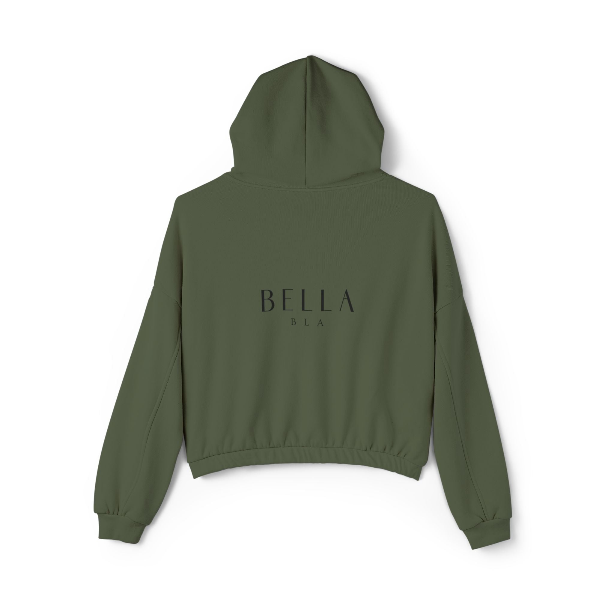Printify luxury hoodie with cinched bottom, casual fit, in neutral color, featuring a hood and long sleeves.