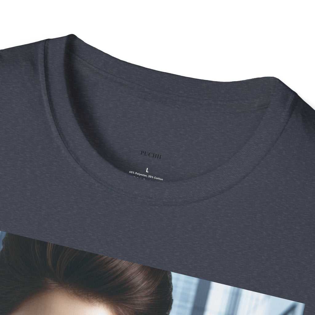 Softstyle T-Shirt by Printify, featuring a comfortable fit and smooth fabric, shown in a neutral color on a plain background.