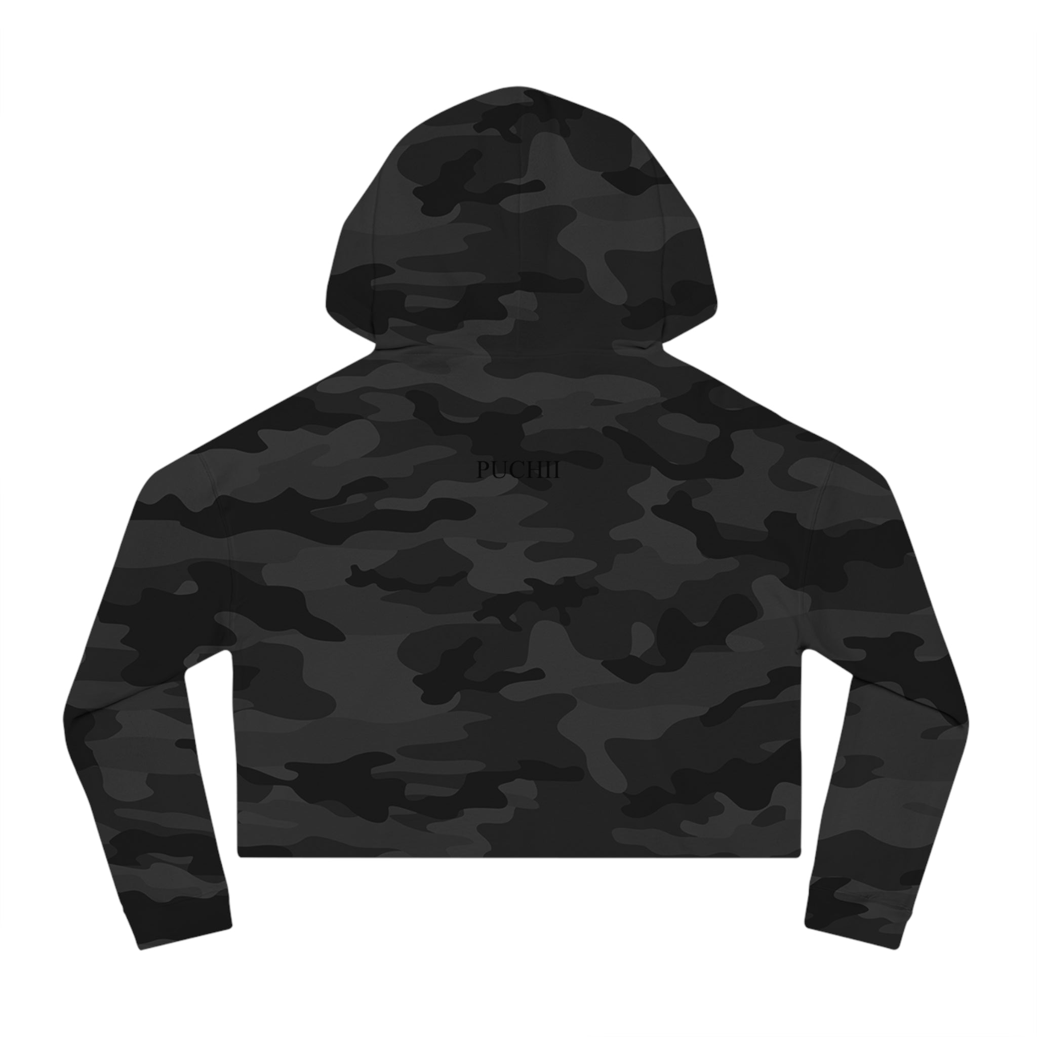 Bella Pretty Doll World cropped hooded sweatshirt with colorful print, casual fit, and hood, perfect for stylish everyday wear.