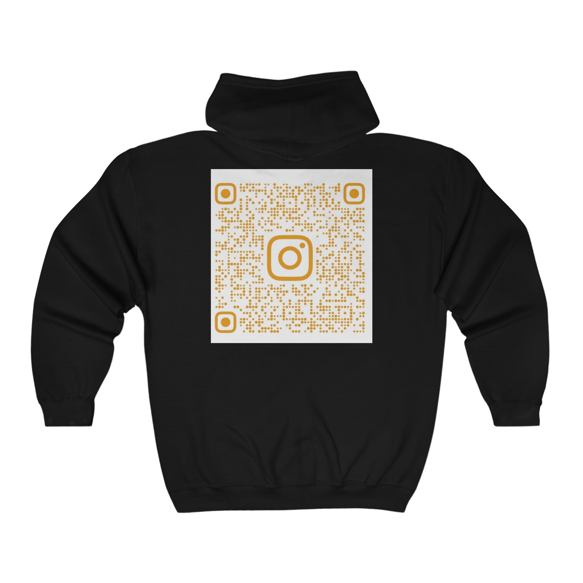 BELLA Signature Full Zip Hooded Sweatshirt, black hoodie with front zipper, adjustable drawstrings, and front kangaroo pocket.